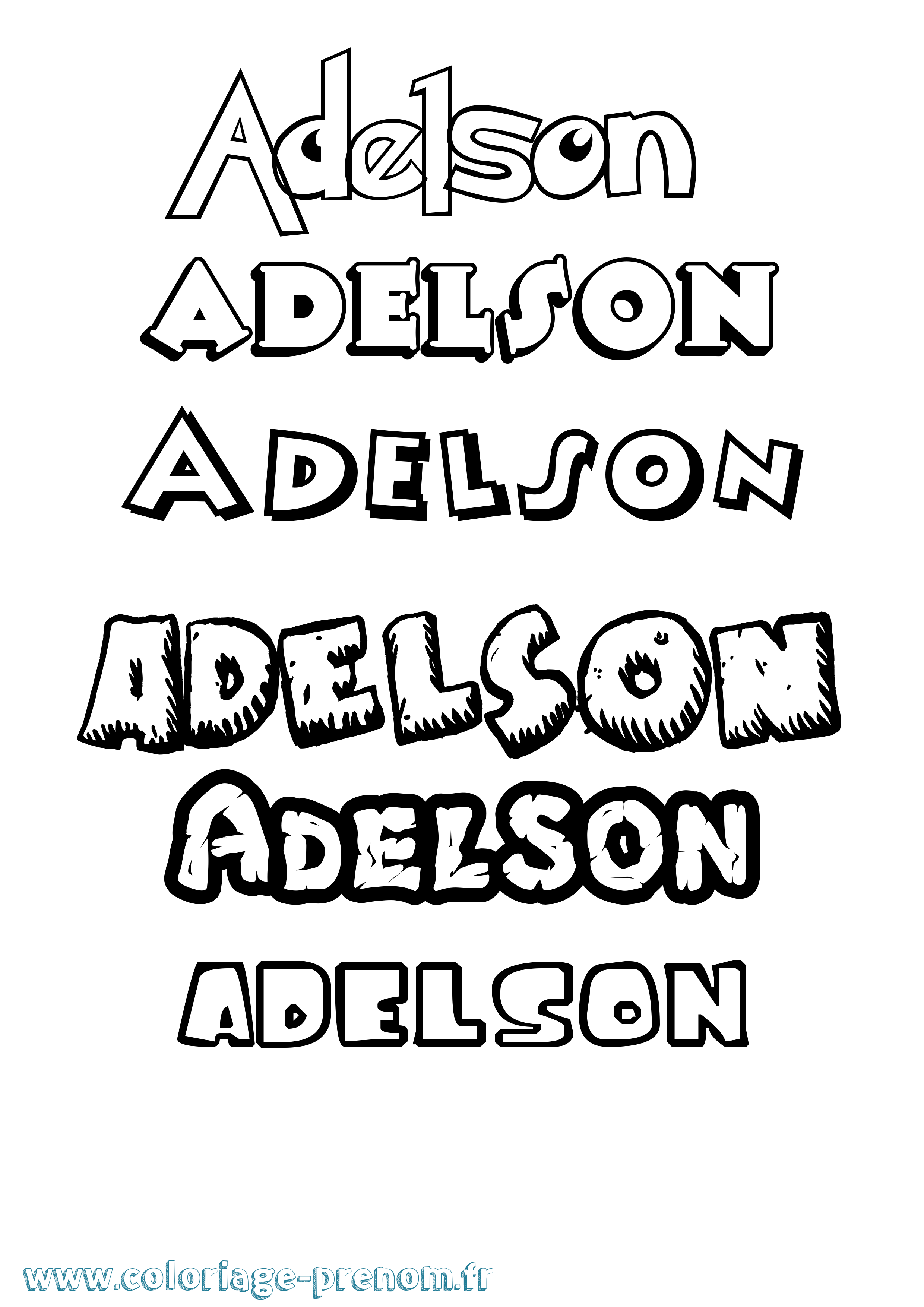 Coloriage Adelson Dessin Animé Coloriage prénom Adelson Dessin Animé