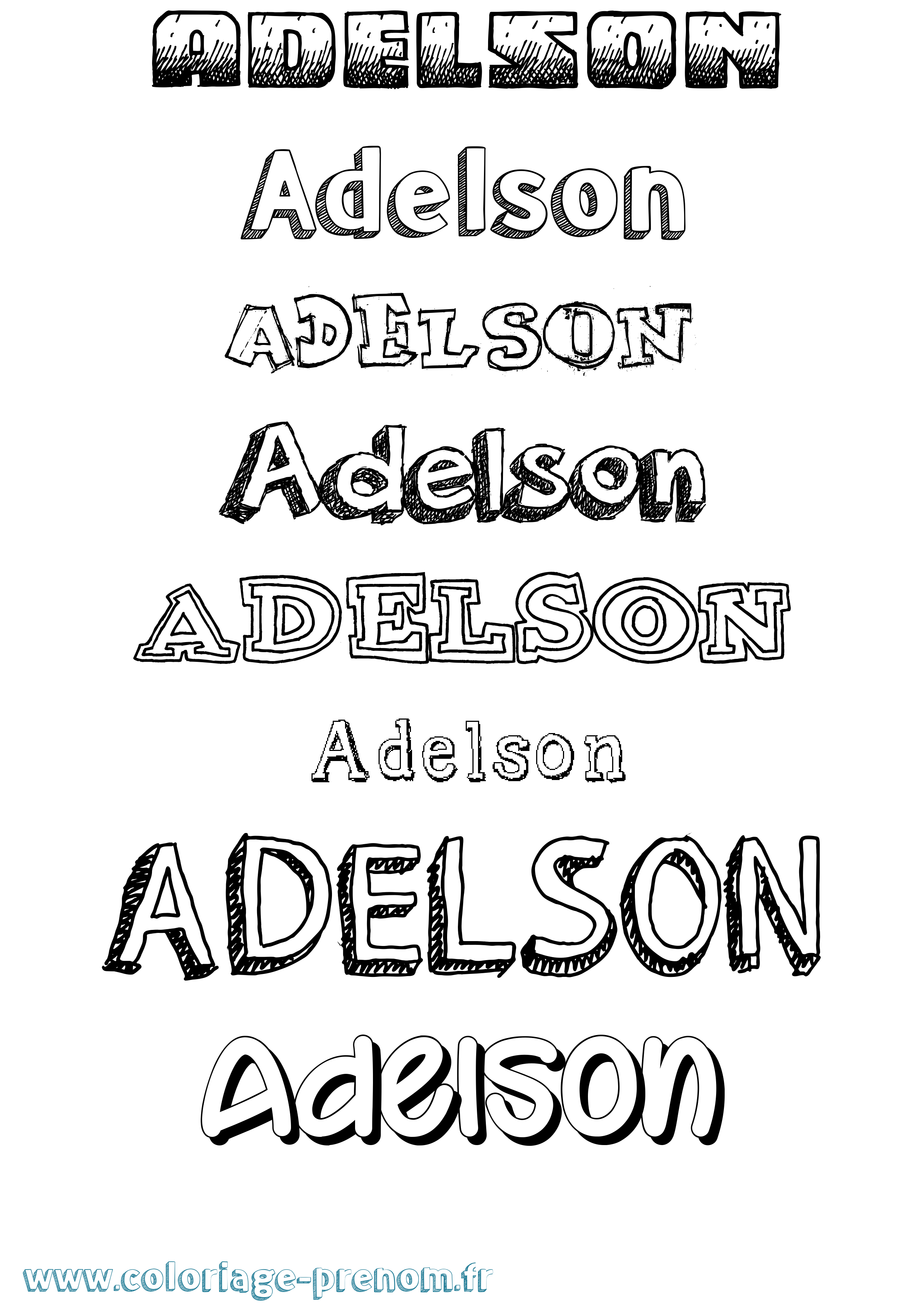 Coloriage prénom Adelson Dessiné