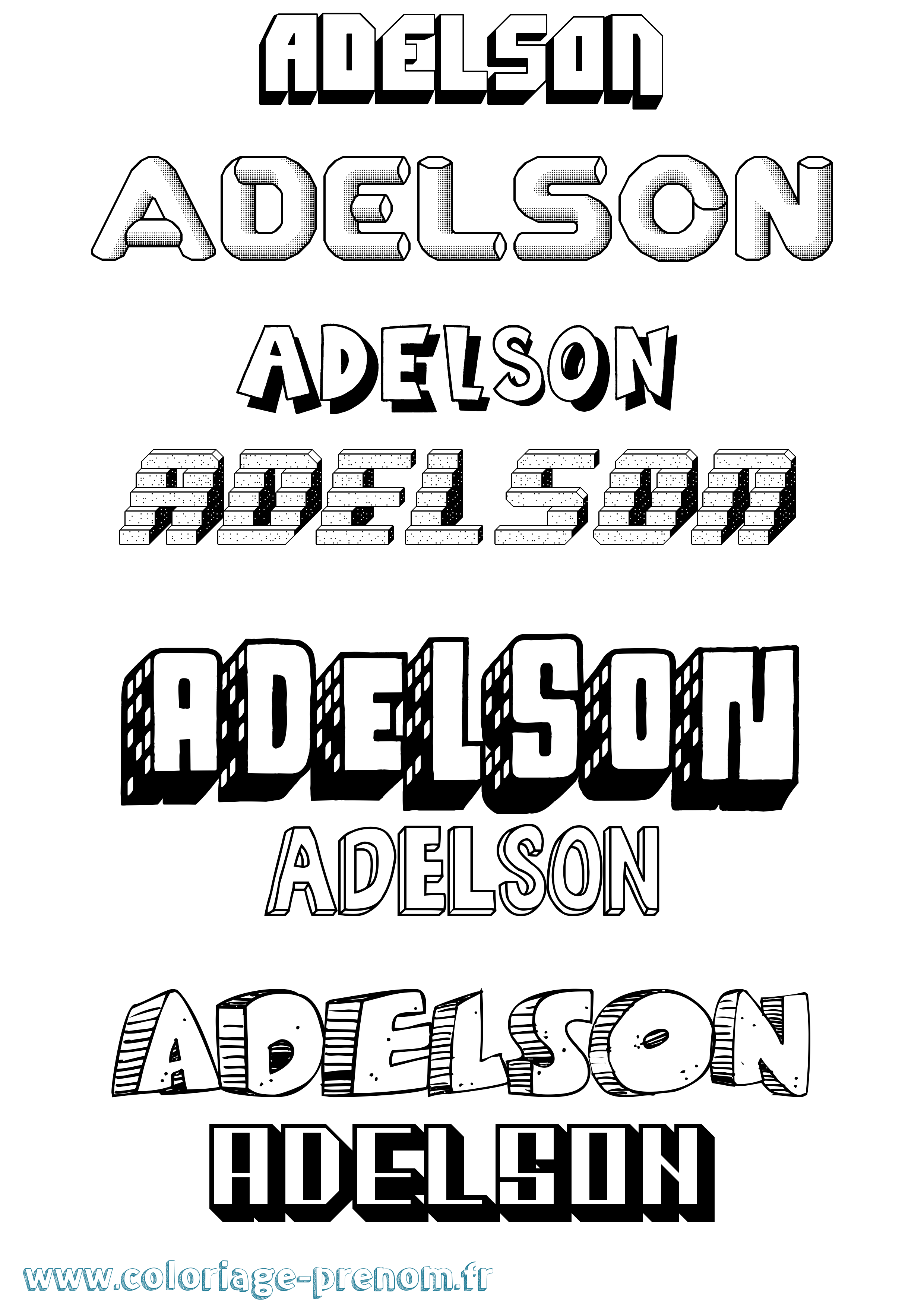 Coloriage prénom Adelson Effet 3D
