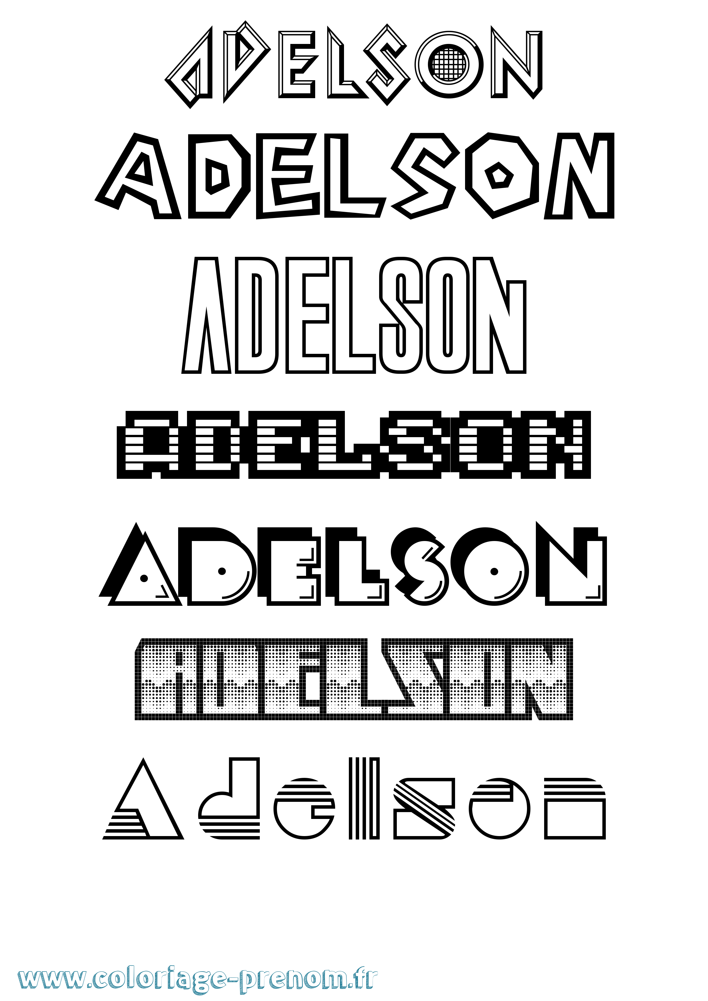 Coloriage prénom Adelson Jeux Vidéos