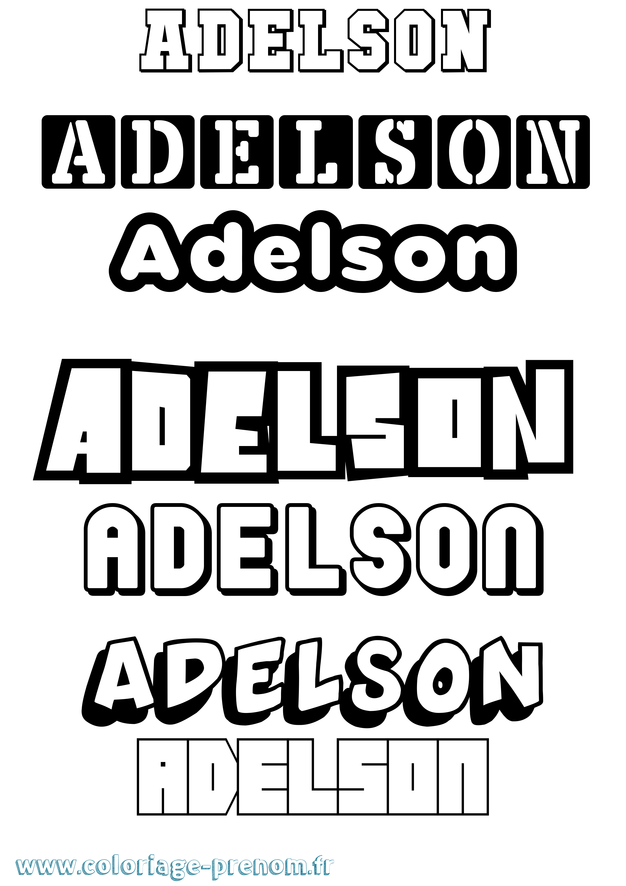 Coloriage prénom Adelson Simple