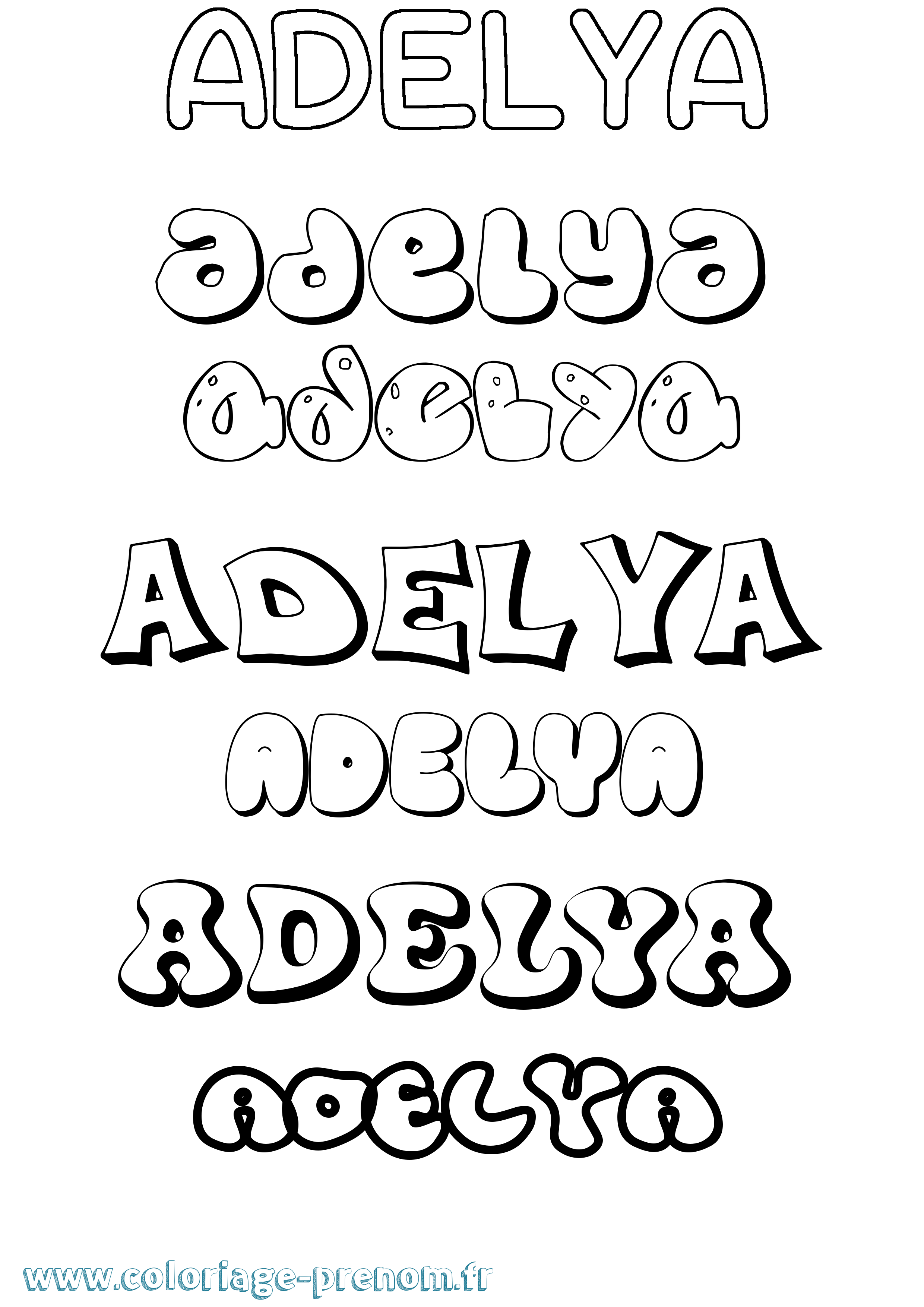 Coloriage Adelya Bubble Coloriage prénom Adelya Bubble