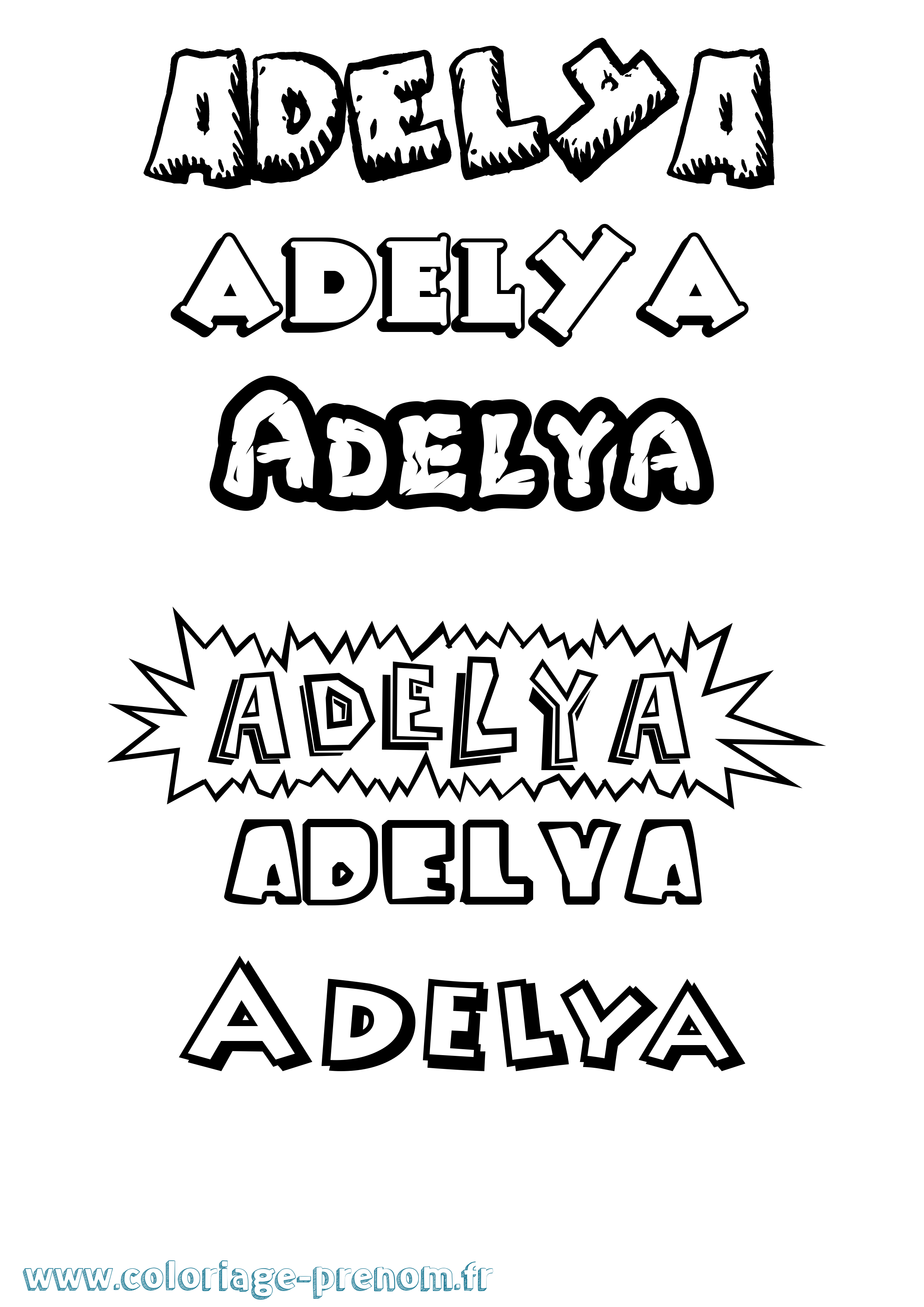 Coloriage Adelya Dessin Animé Coloriage prénom Adelya Dessin Animé