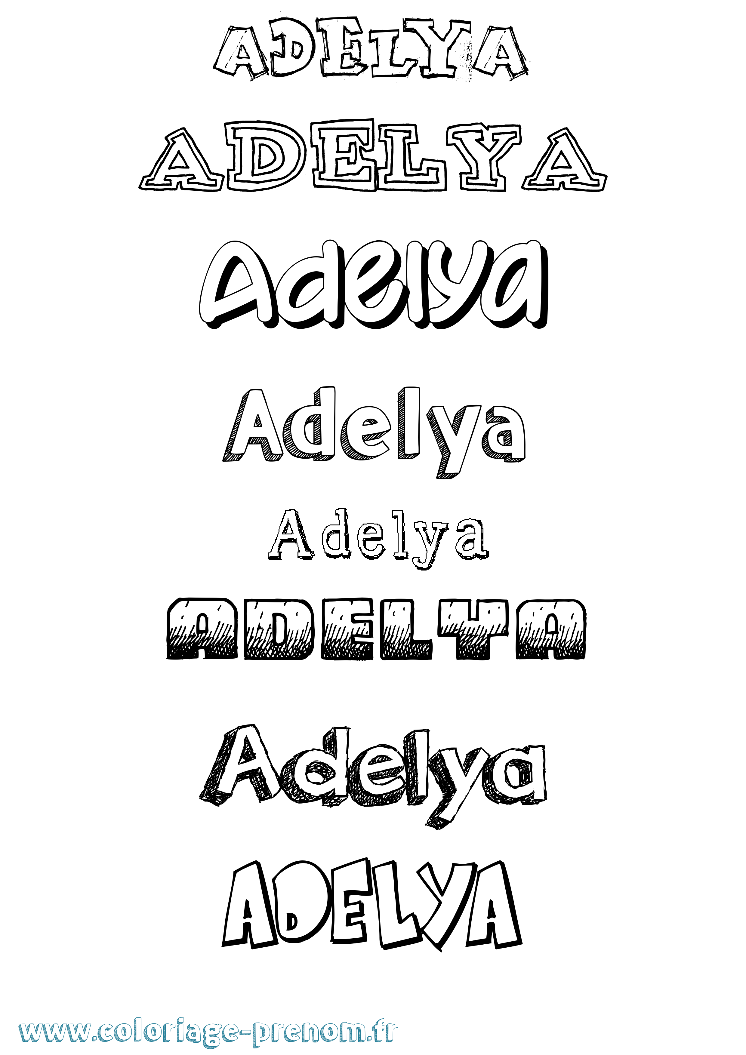 Coloriage prénom Adelya Dessiné