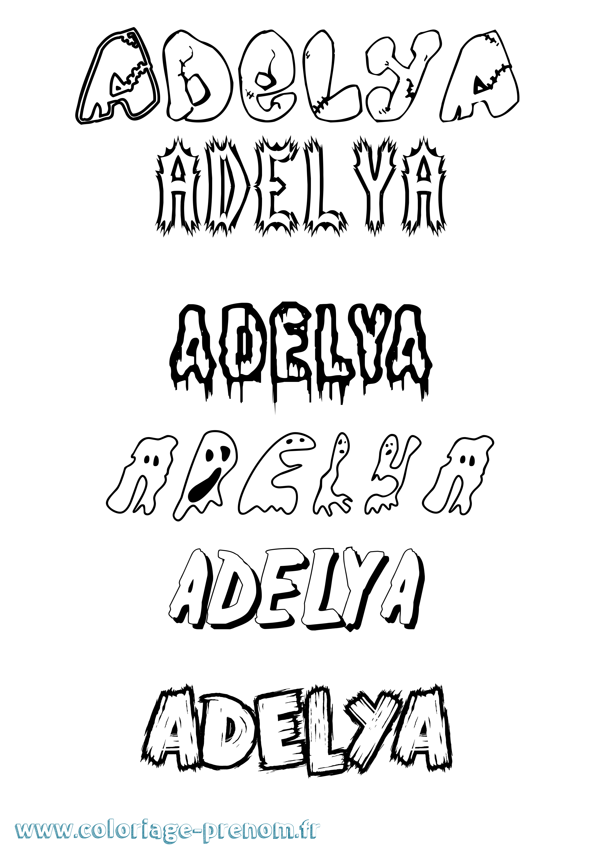 Coloriage Adelya Frisson Coloriage prénom Adelya Frisson