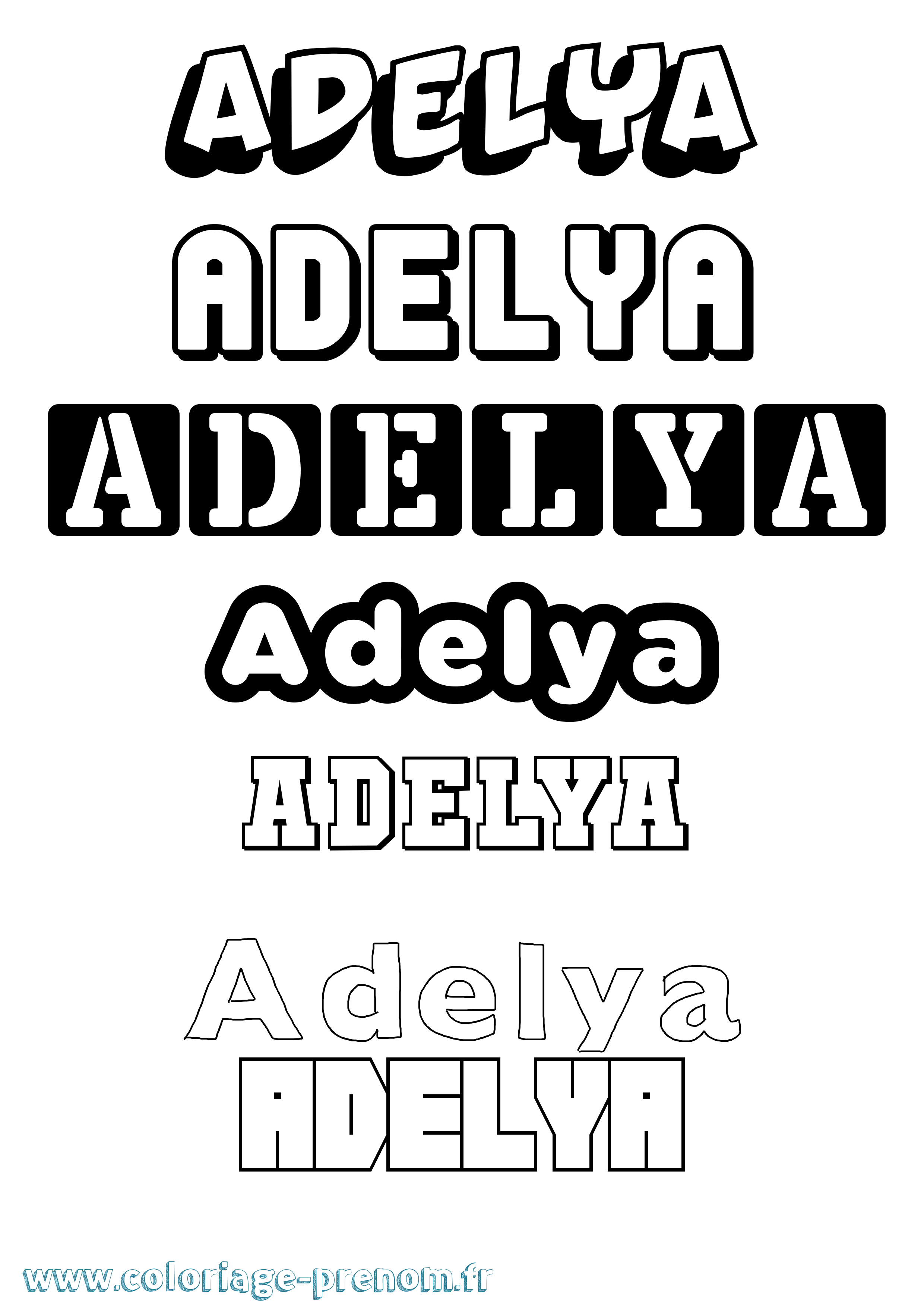 Coloriage prénom Adelya Simple