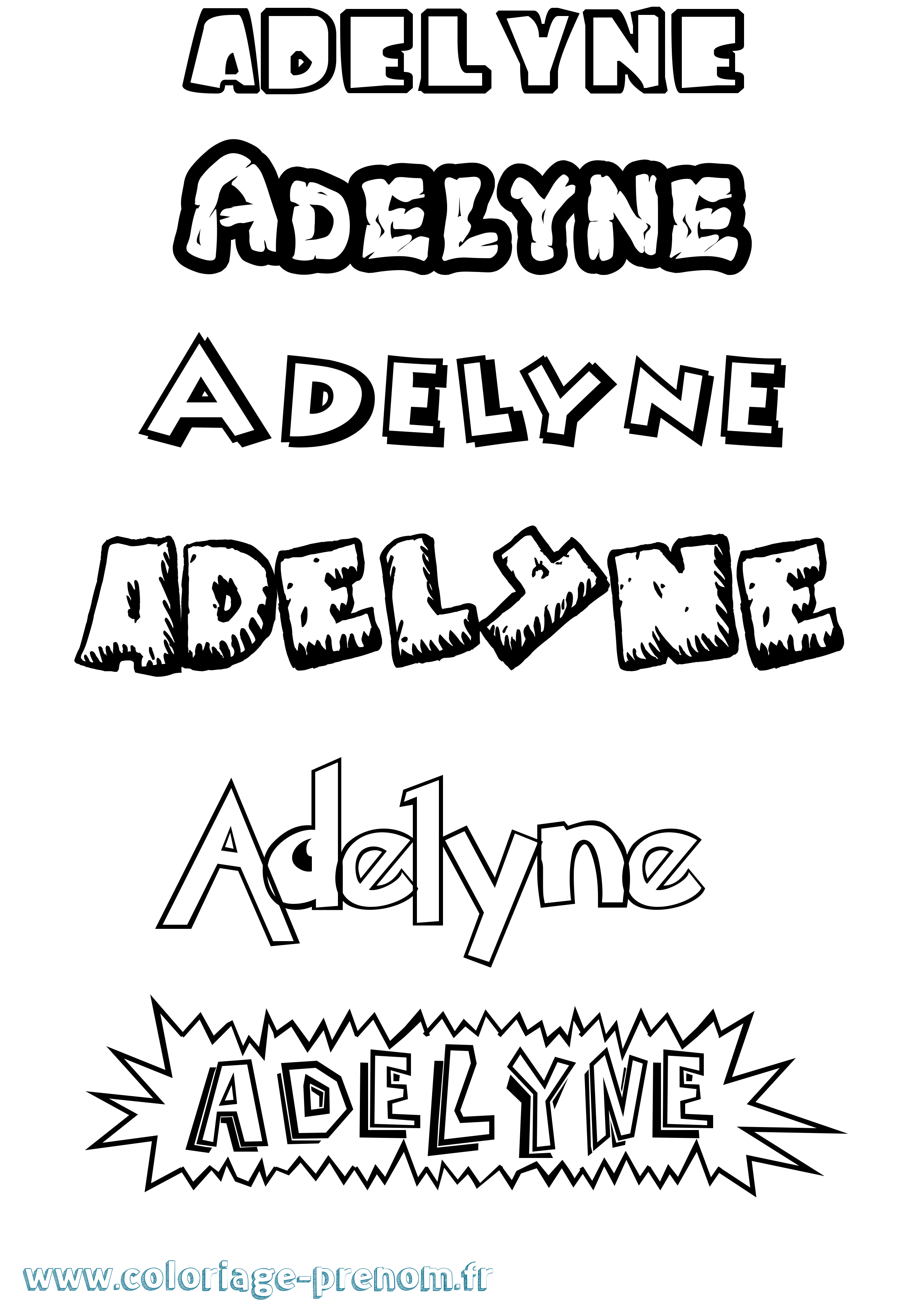 Coloriage prénom Adelyne Dessin Animé