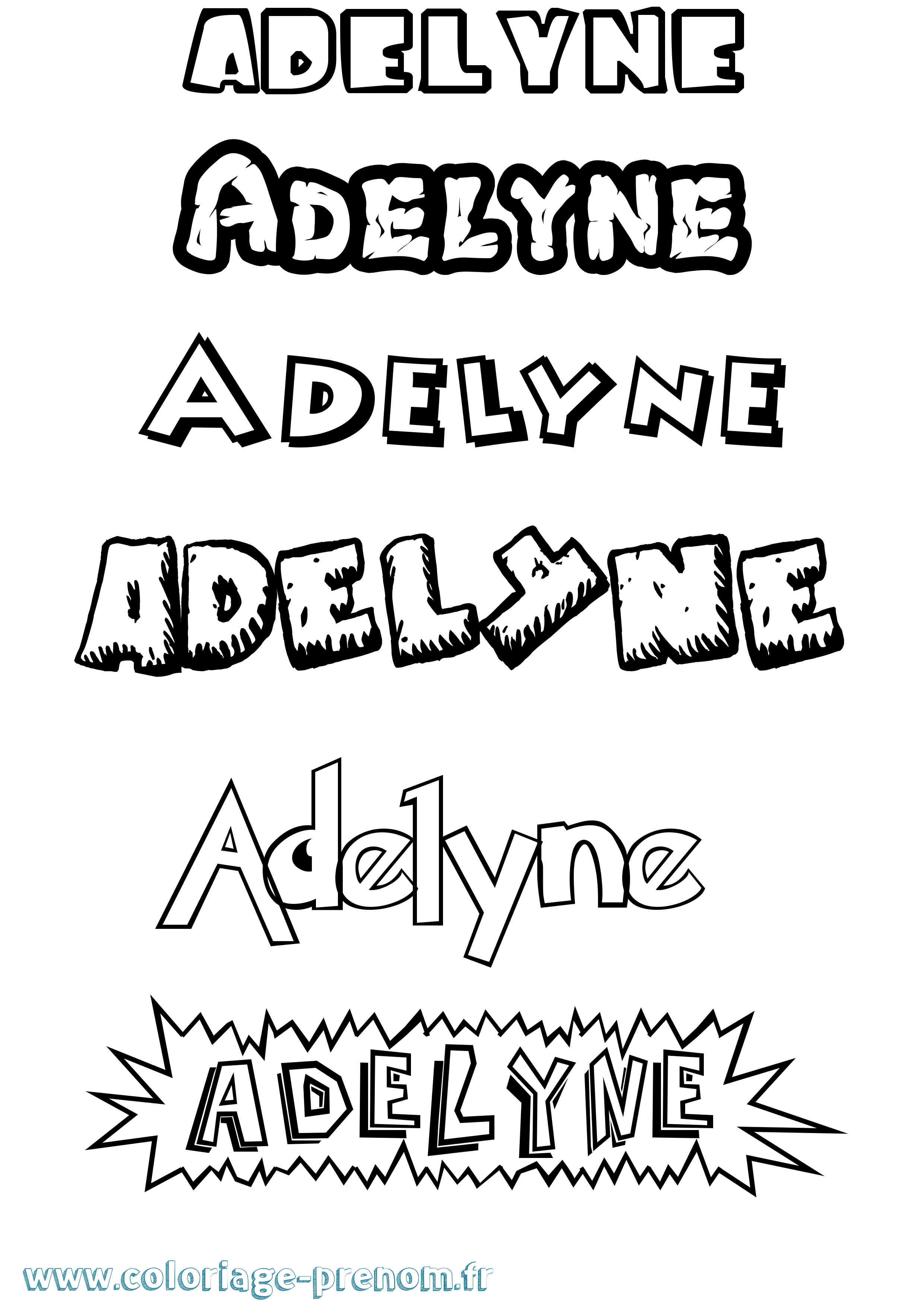 Coloriage Adelyne Dessin Animé Coloriage prénom Adelyne Dessin Animé