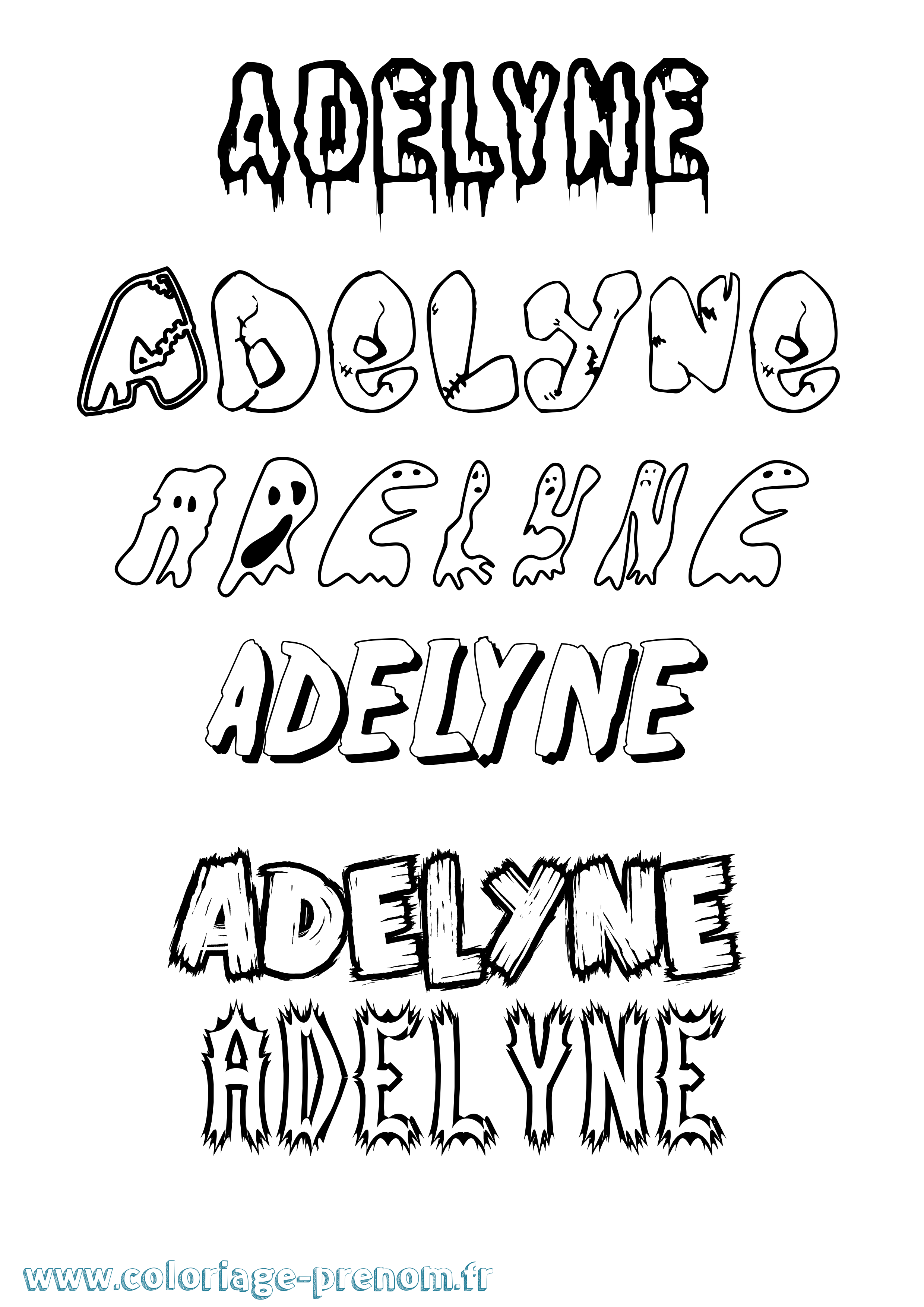 Coloriage prénom Adelyne Frisson