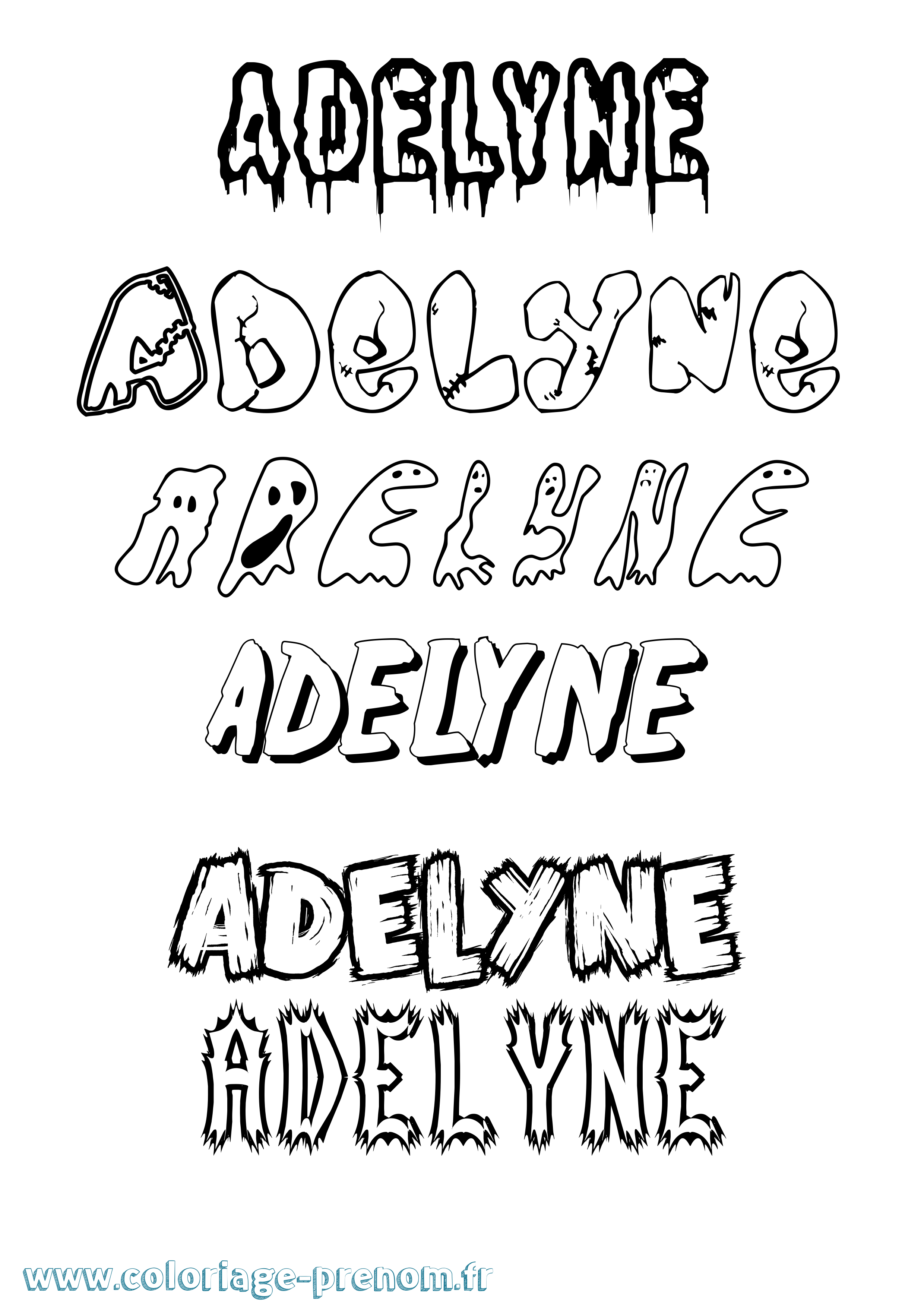 Coloriage Adelyne Frisson Coloriage prénom Adelyne Frisson