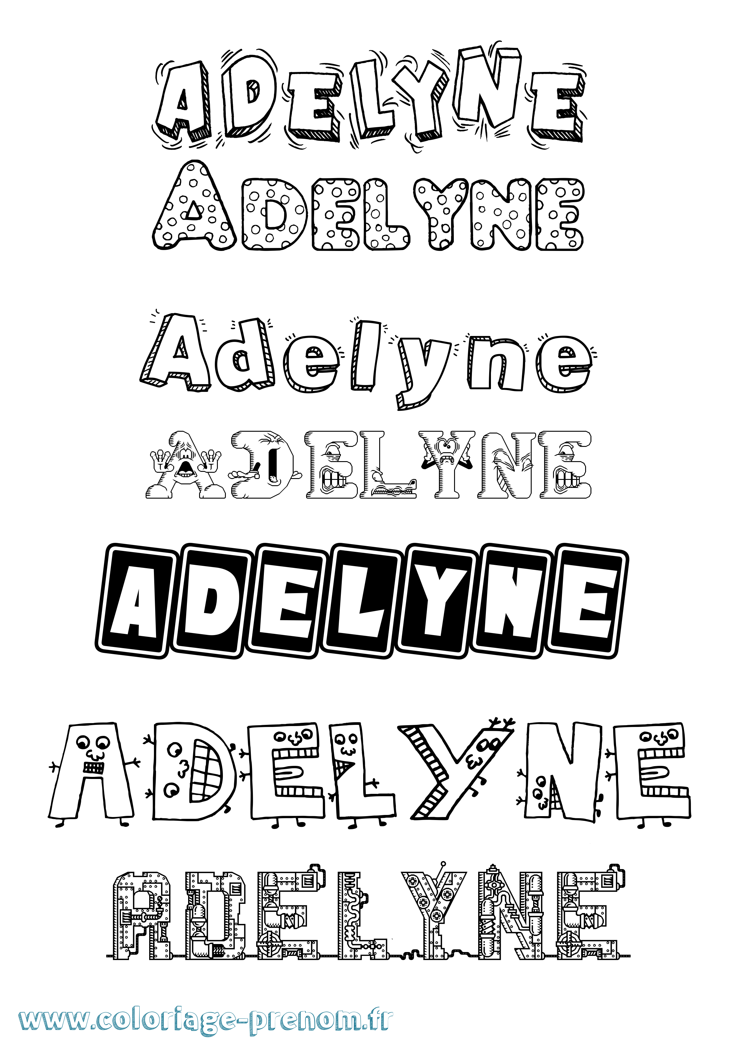 Coloriage Adelyne Fun Coloriage prénom Adelyne Fun