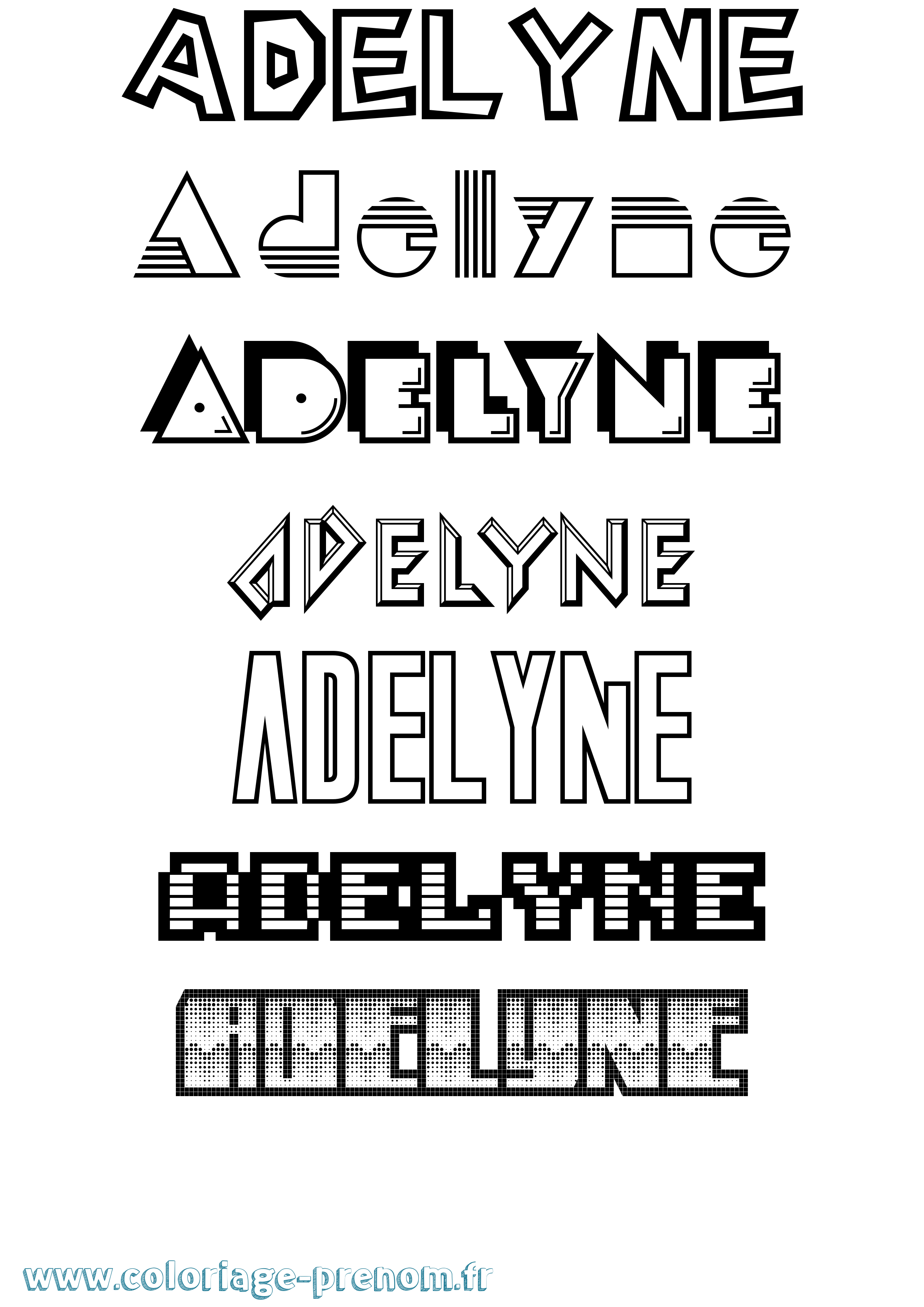 Coloriage Adelyne Jeux Vidéos Coloriage prénom Adelyne Jeux Vidéos