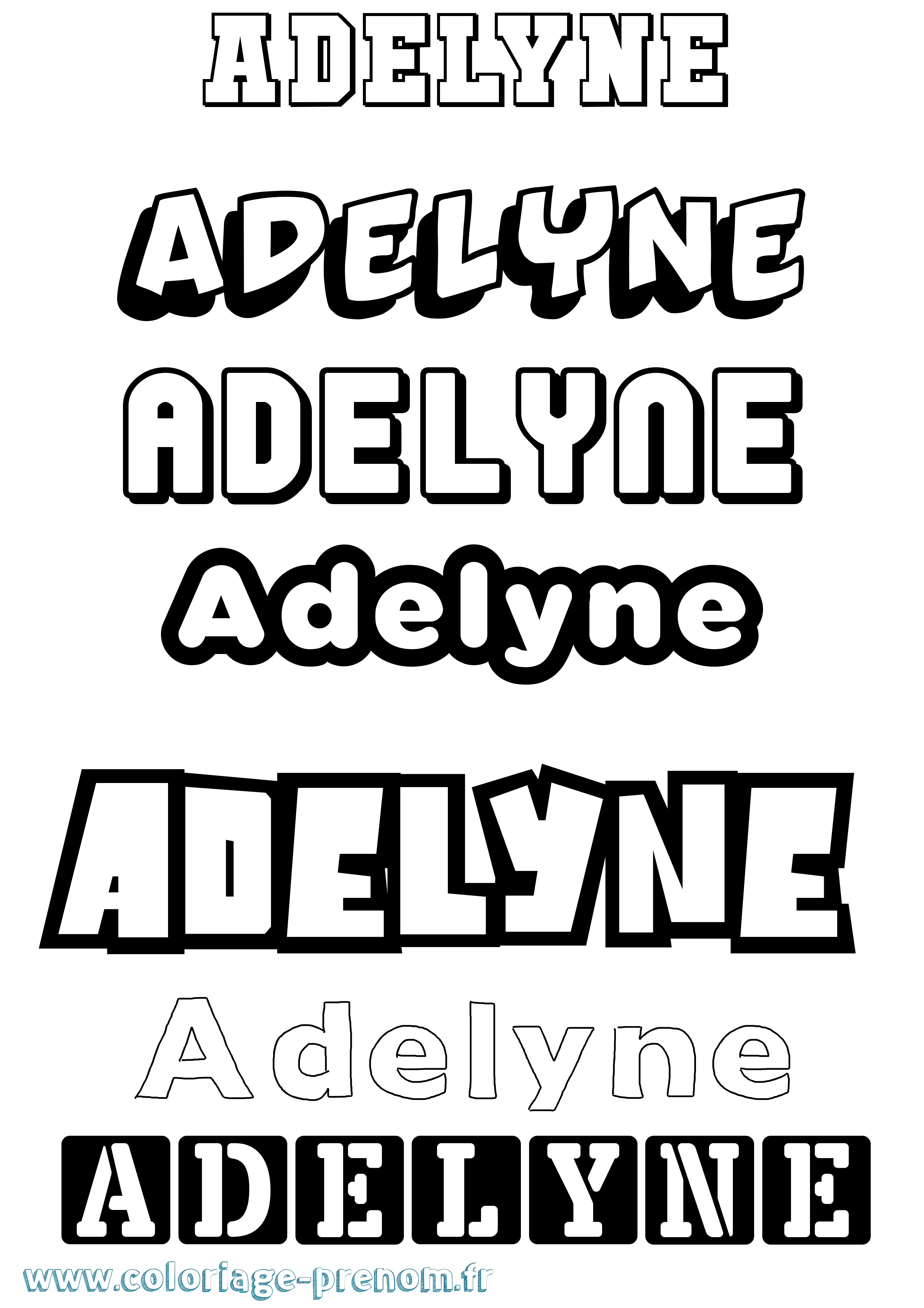 Coloriage Adelyne Simple Coloriage prénom Adelyne Simple