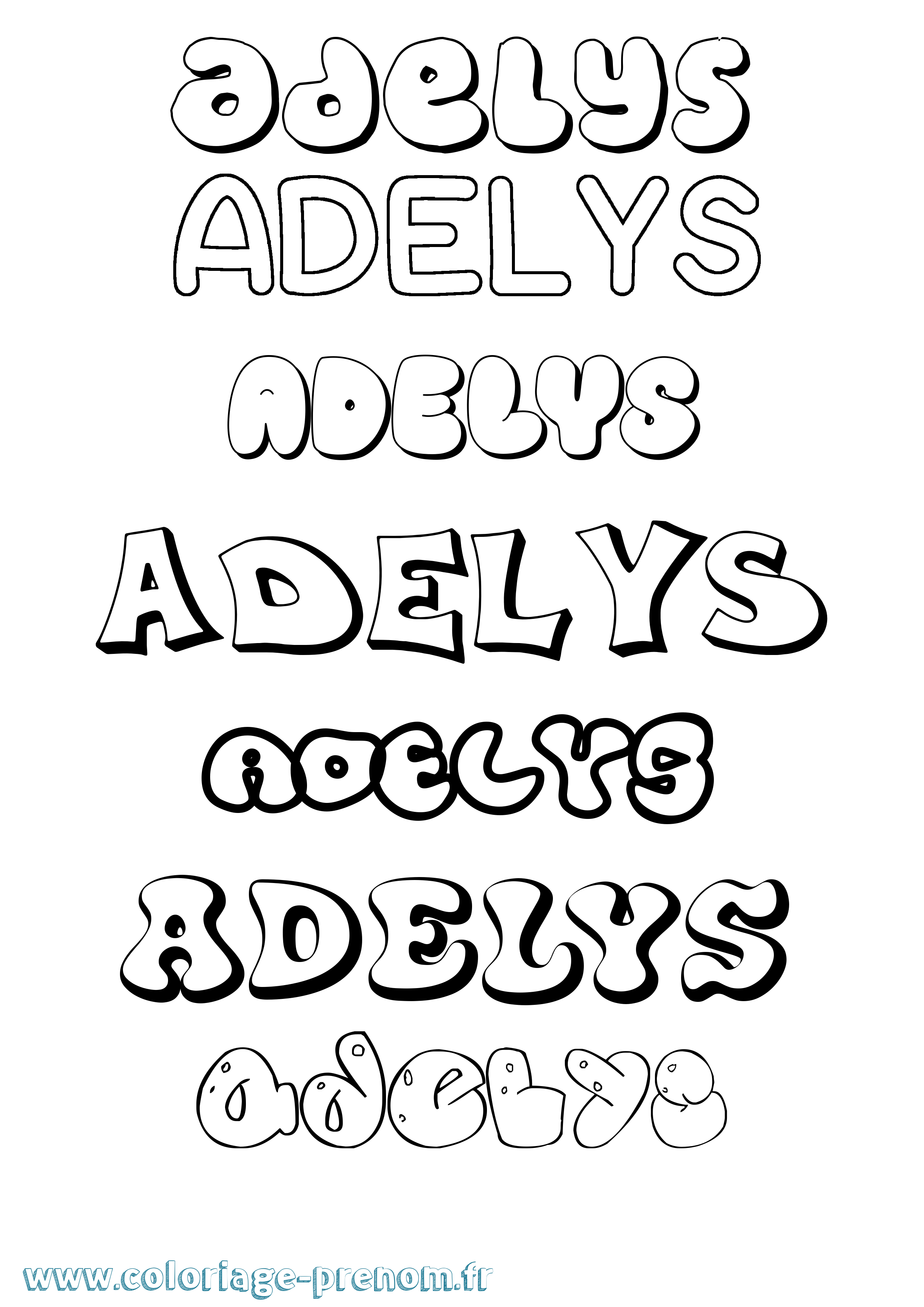 Coloriage Adelys Bubble Coloriage prénom Adelys Bubble