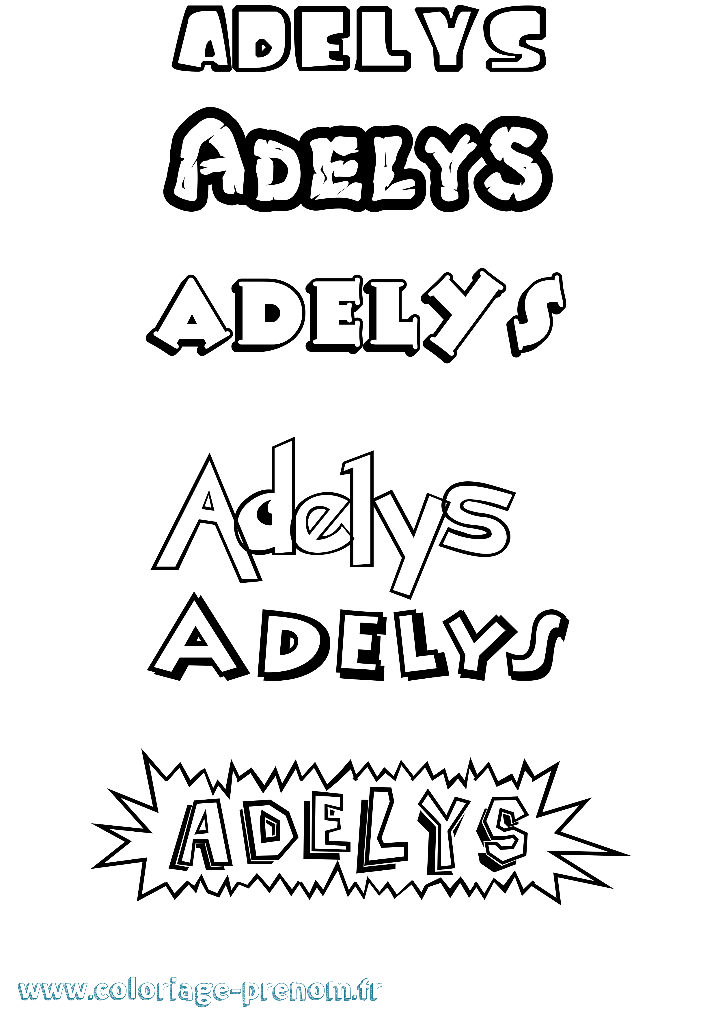 Coloriage Adelys Dessin Animé Coloriage prénom Adelys Dessin Animé