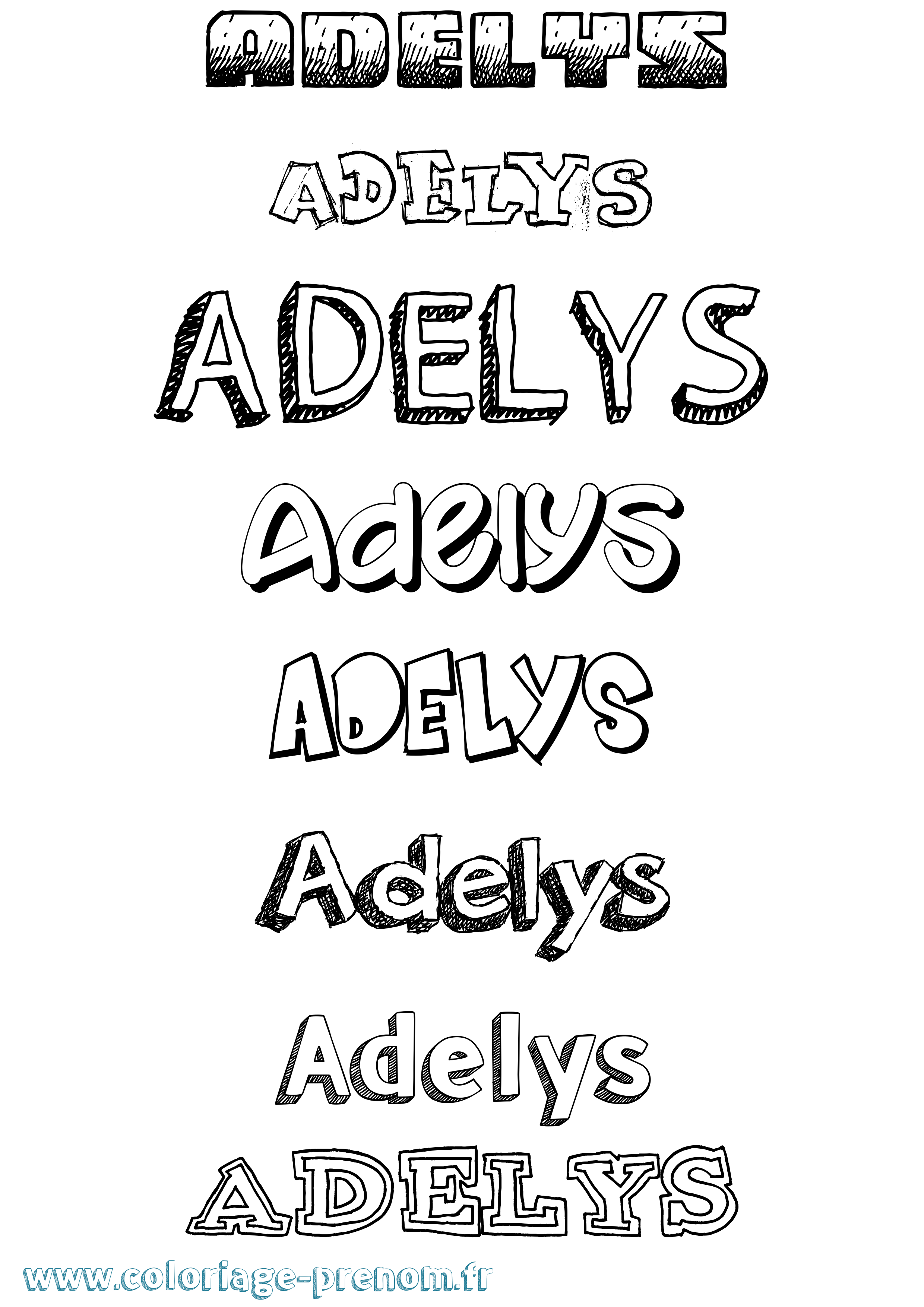 Coloriage Adelys Dessiné Coloriage prénom Adelys Dessiné