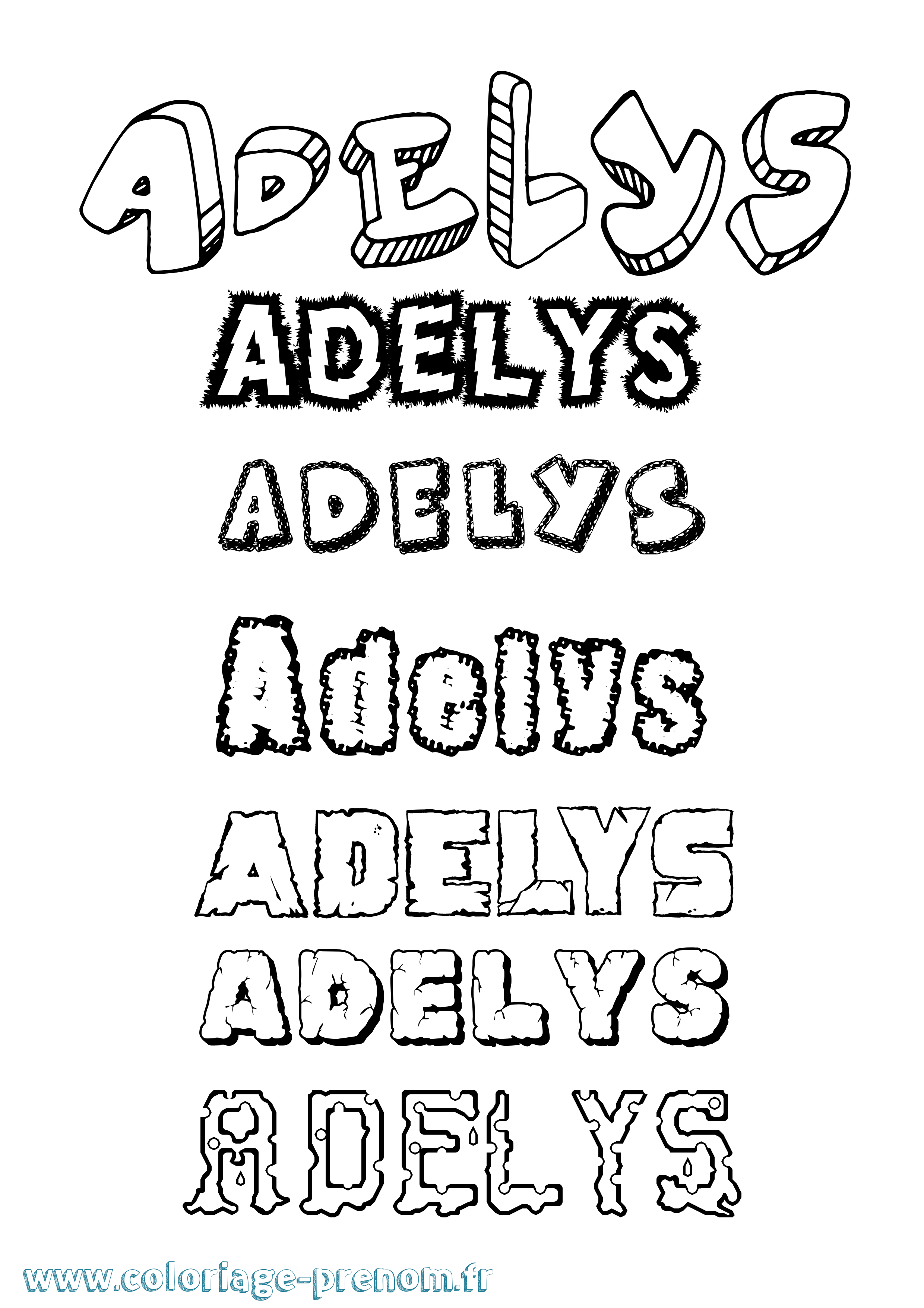 Coloriage Adelys Destructuré Coloriage prénom Adelys Destructuré