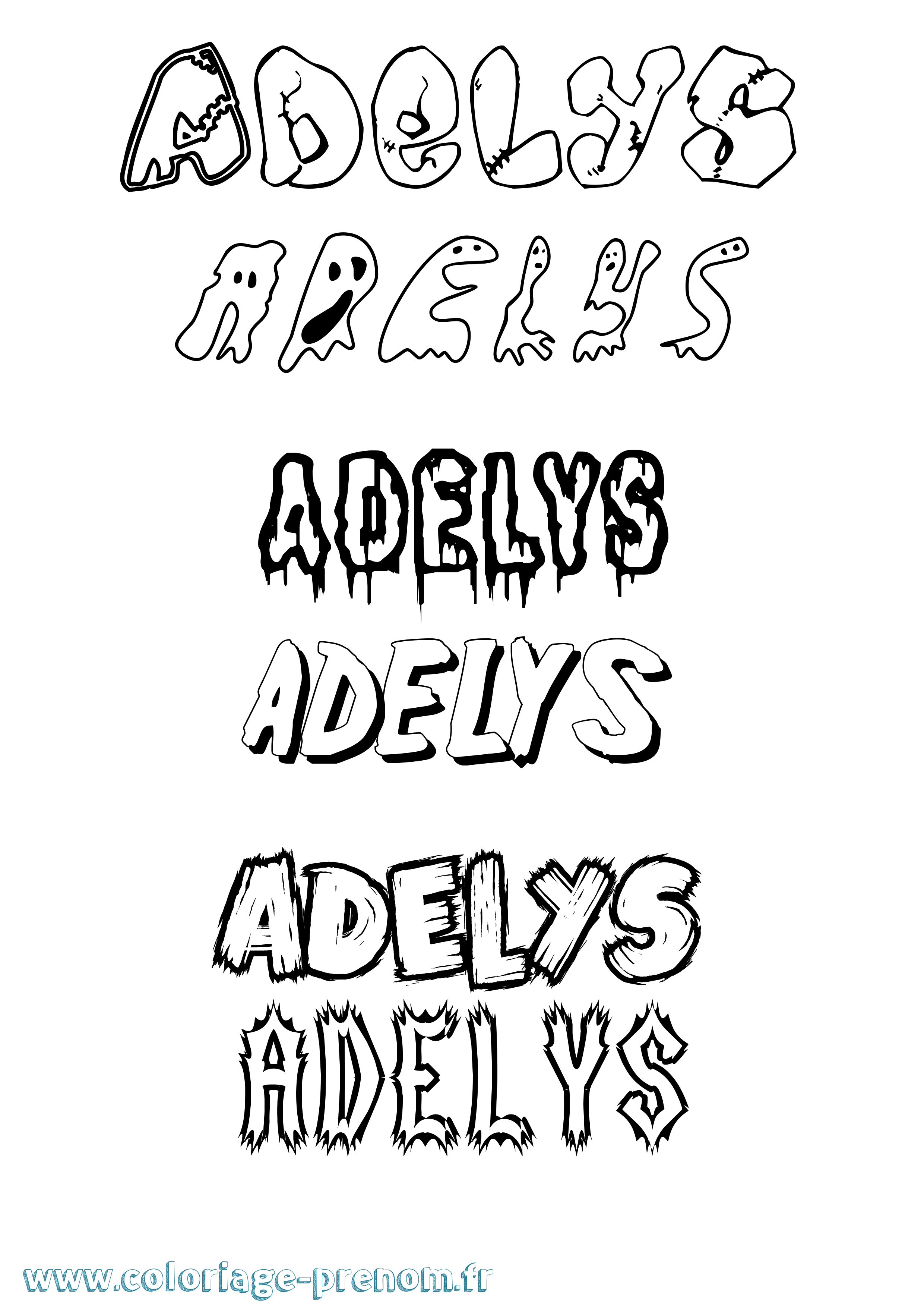 Coloriage Adelys Frisson Coloriage prénom Adelys Frisson