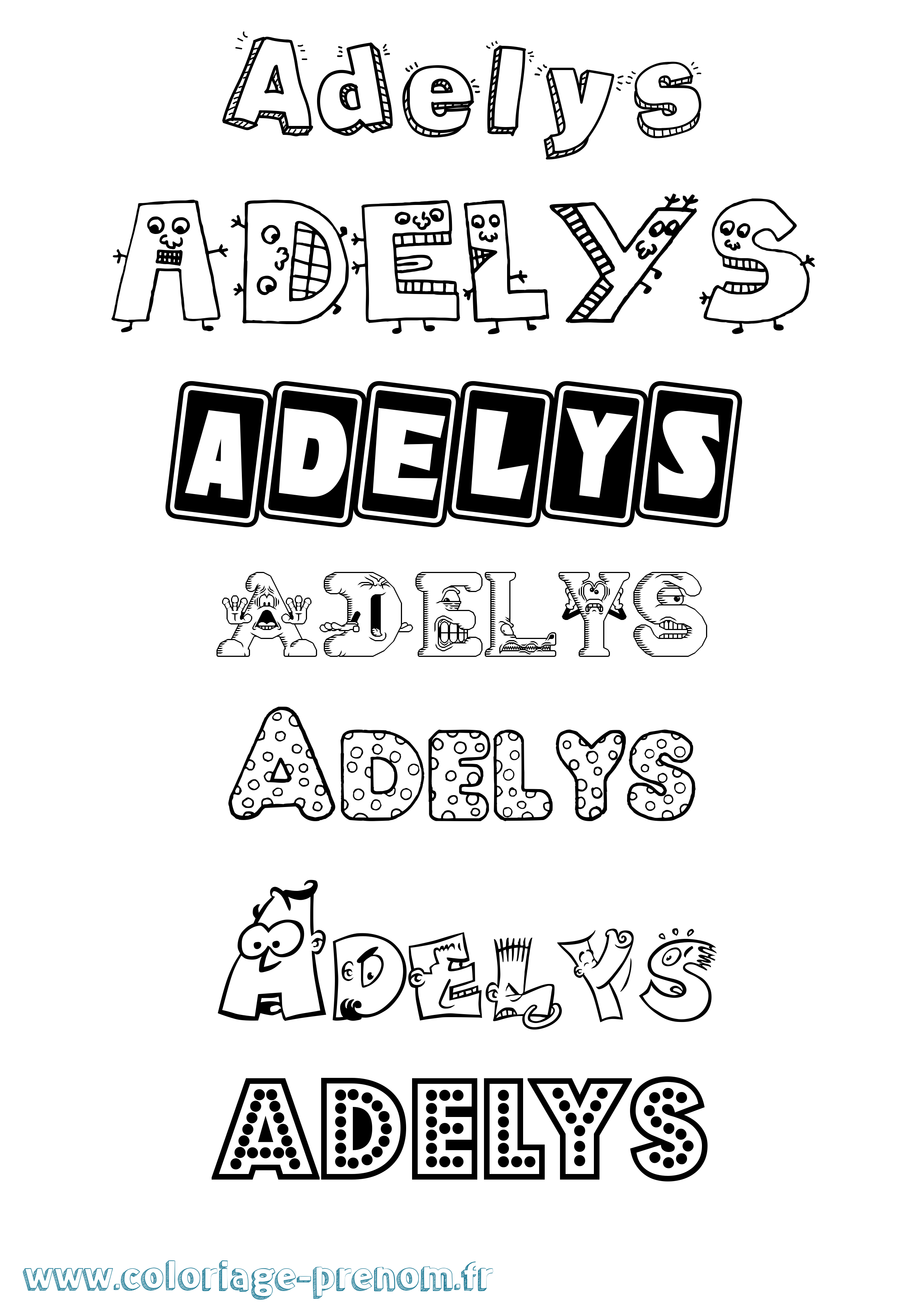 Coloriage prénom Adelys Fun