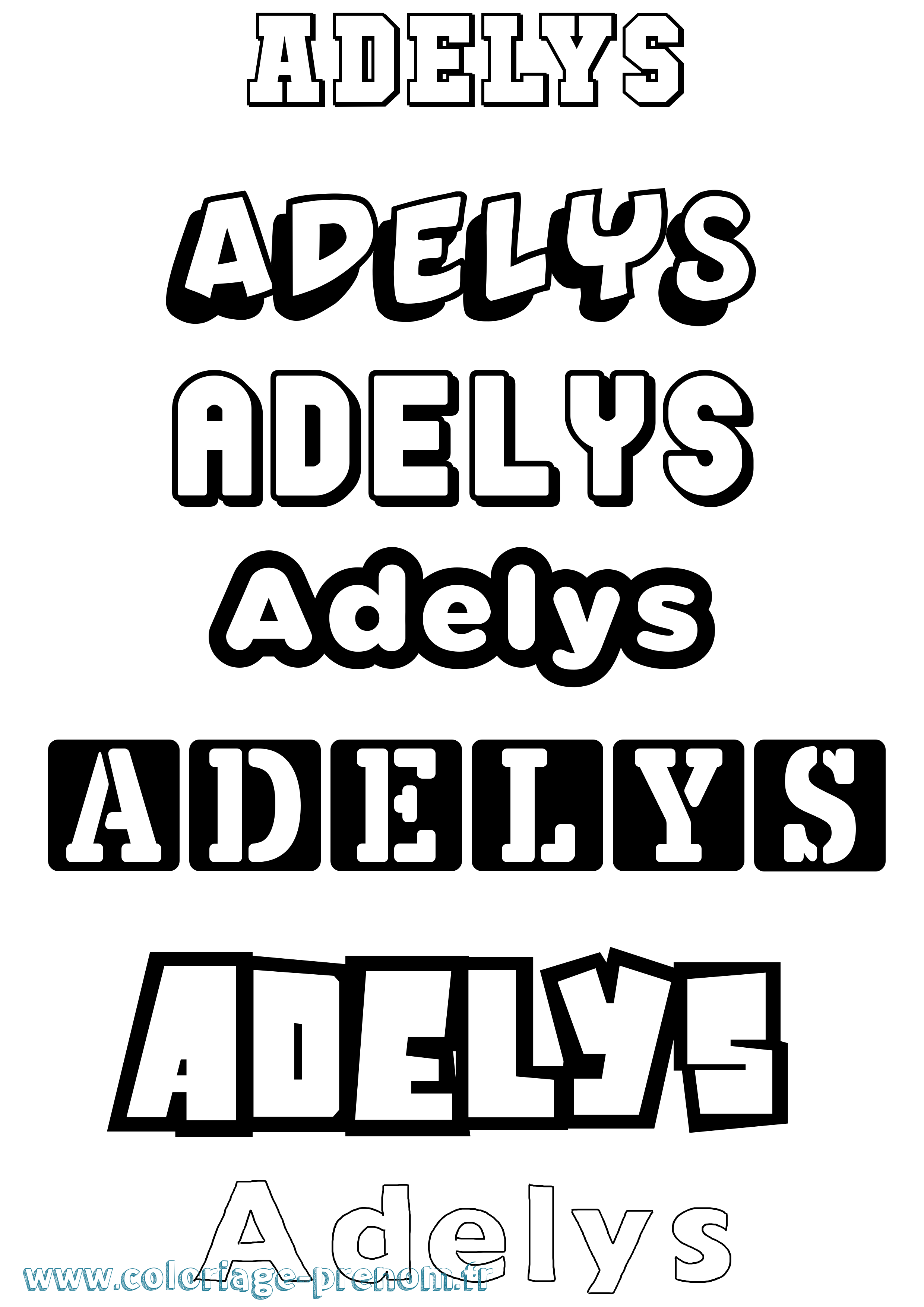 Coloriage prénom Adelys Simple