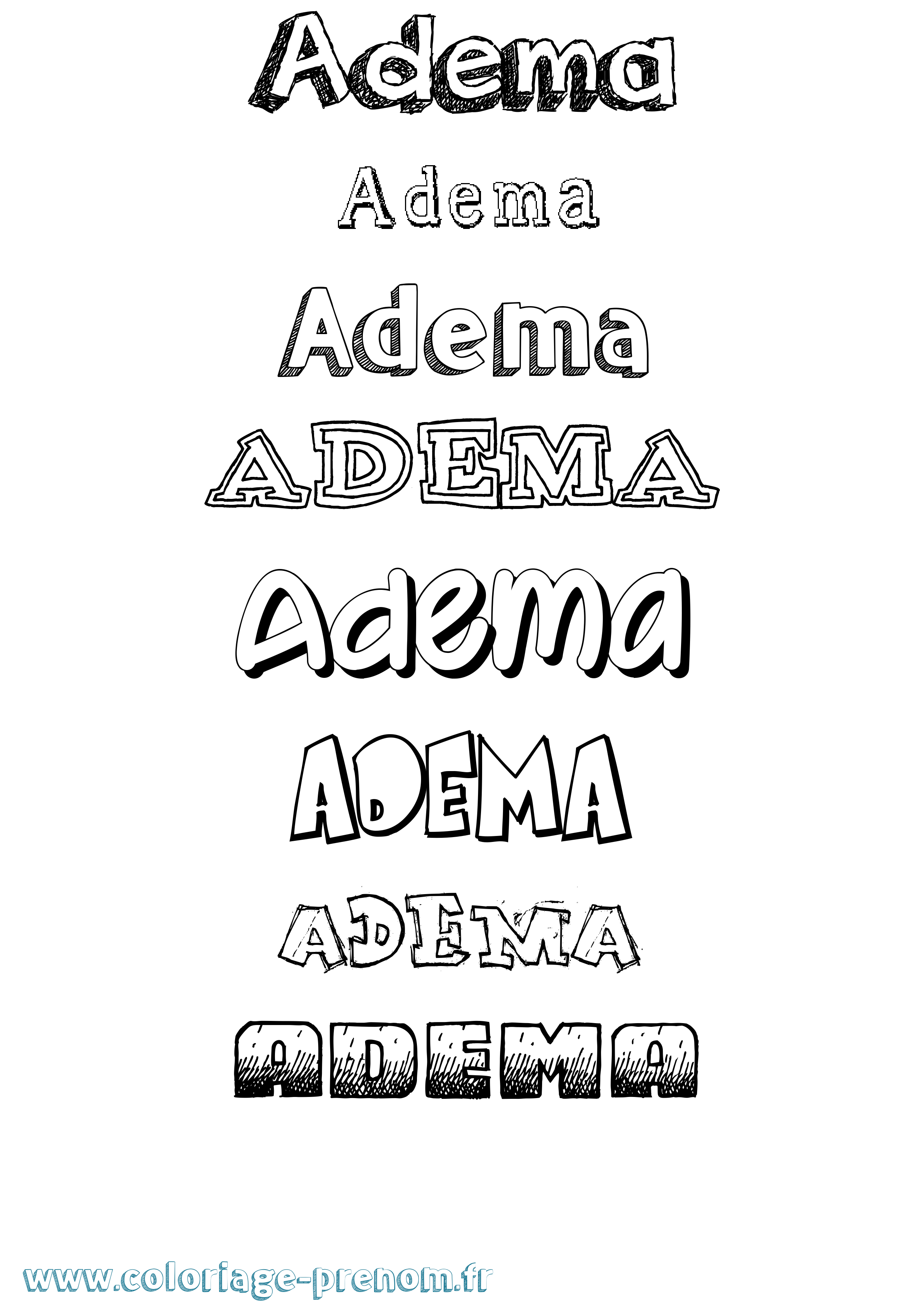 Coloriage prénom Adema Dessiné