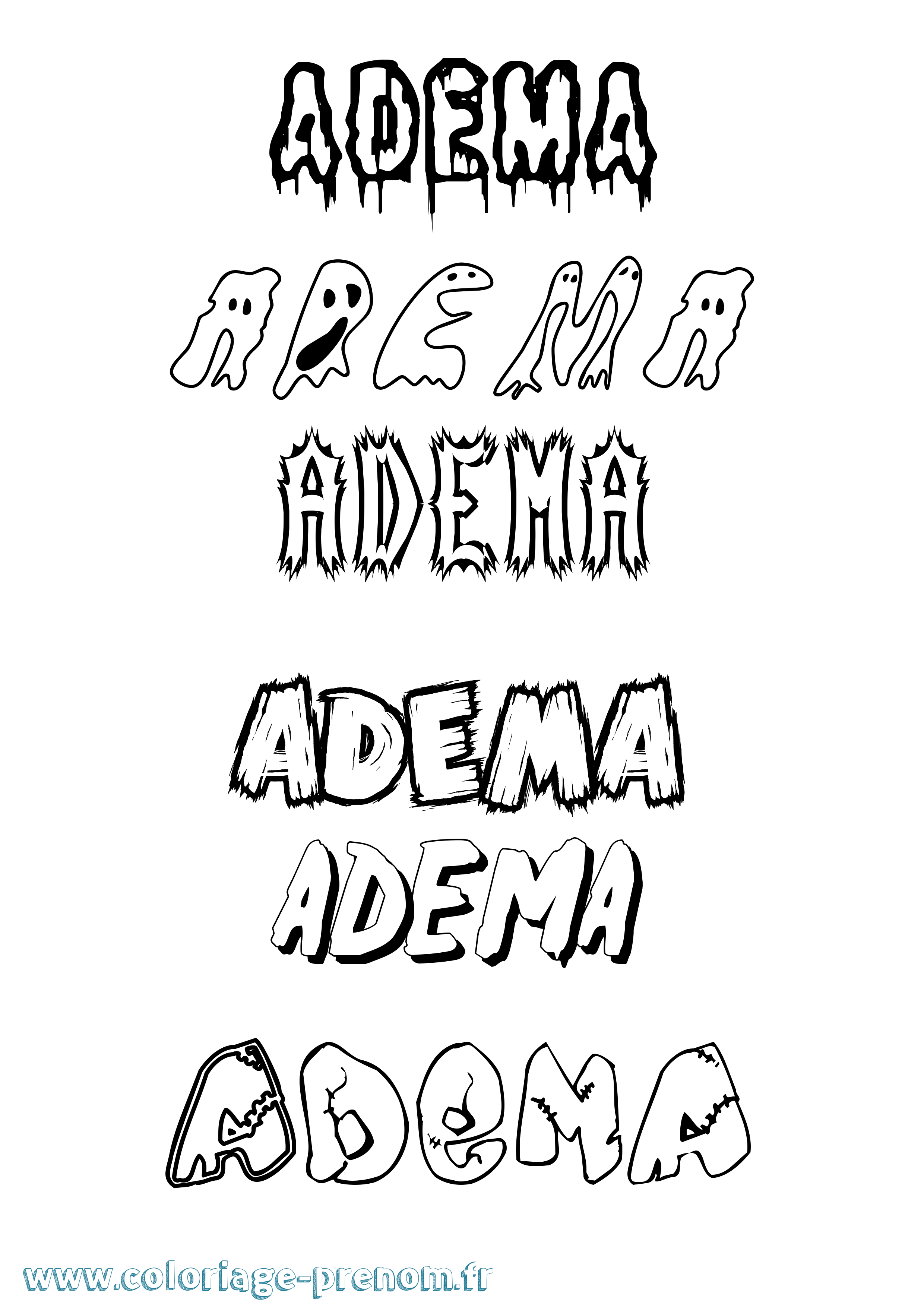 Coloriage prénom Adema Frisson