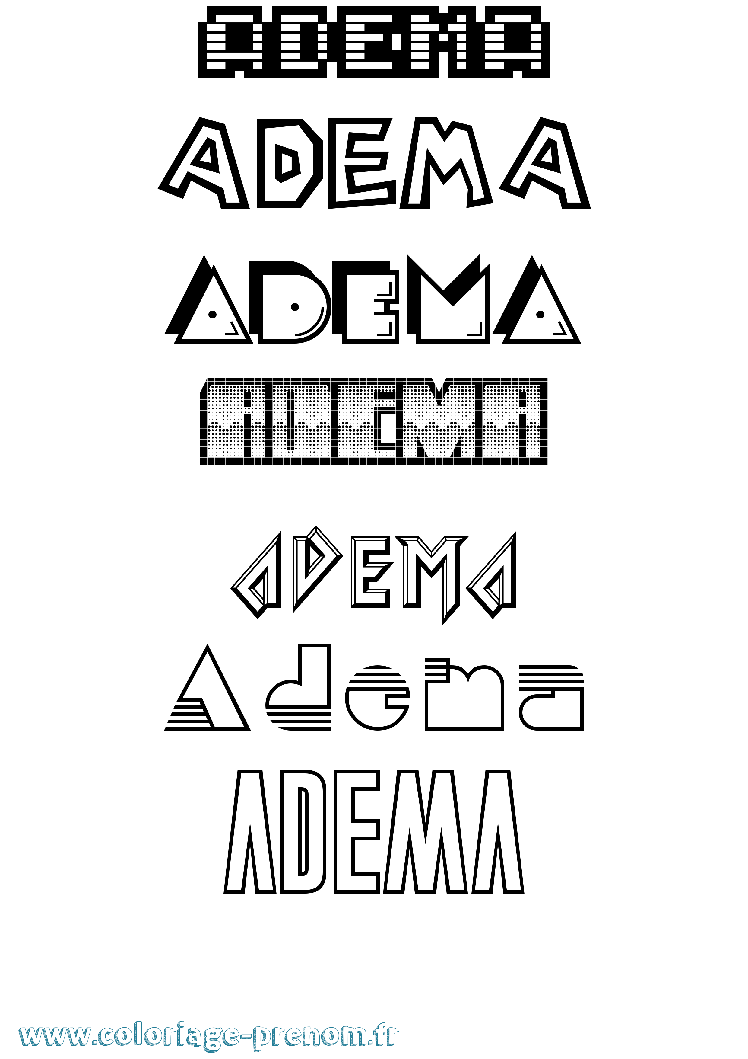 Coloriage prénom Adema Jeux Vidéos