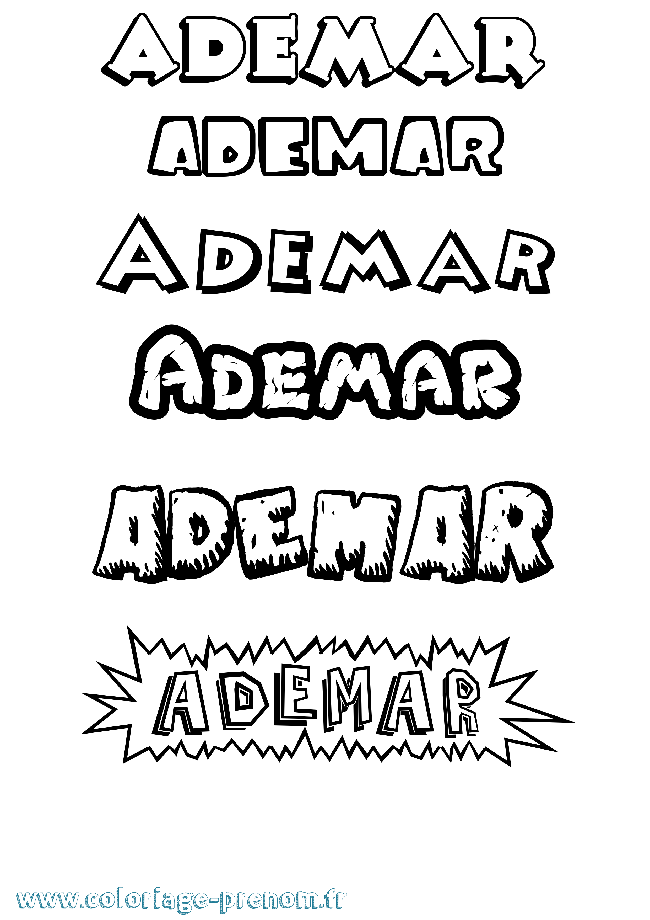 Coloriage Ademar Dessin Animé Coloriage prénom Ademar Dessin Animé
