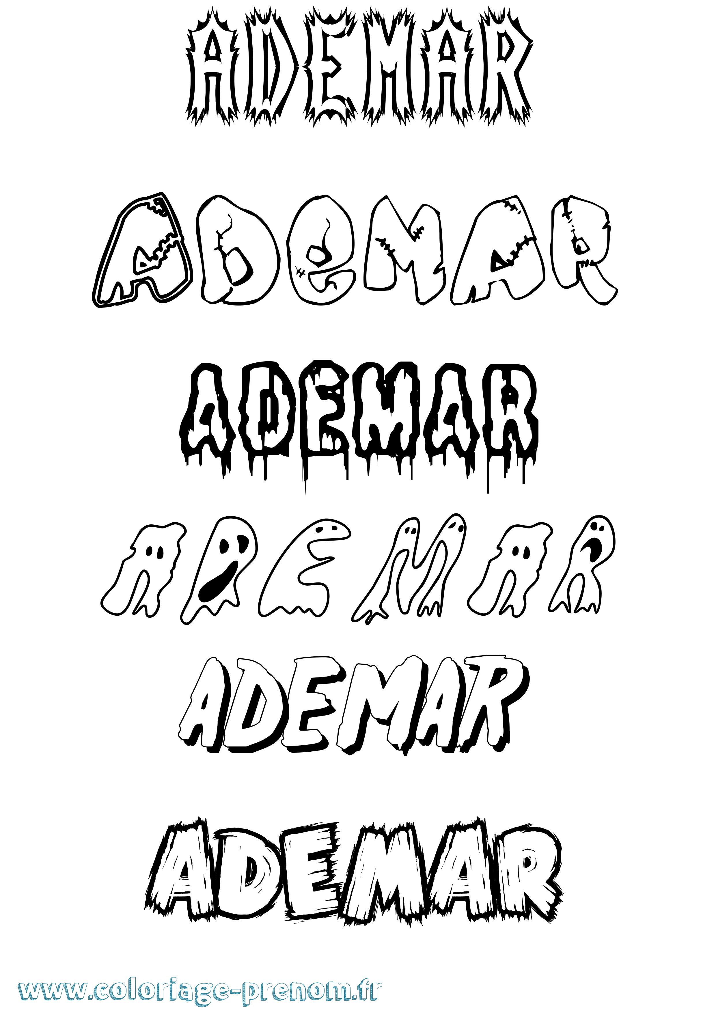 Coloriage Ademar Frisson Coloriage prénom Ademar Frisson