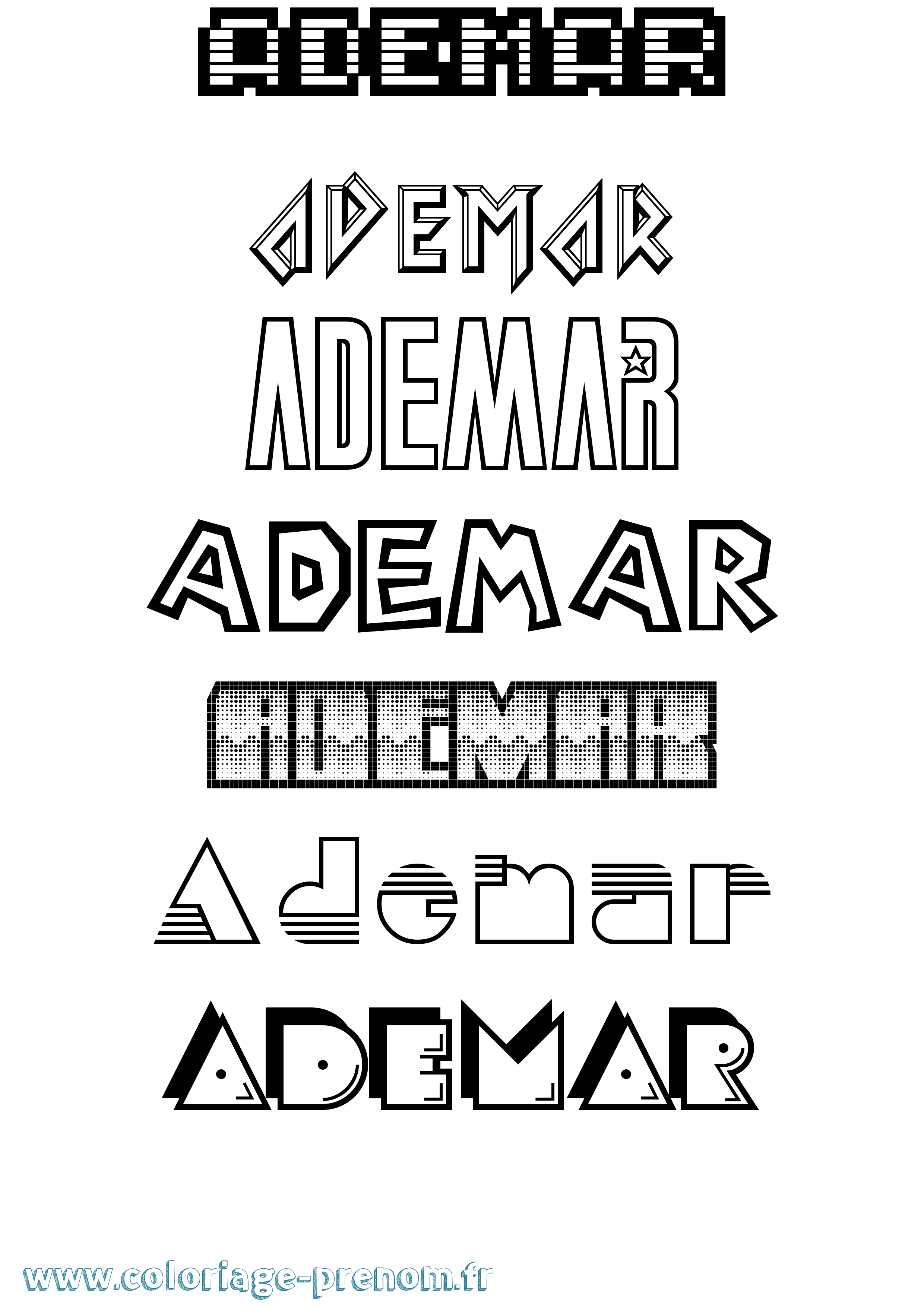 Coloriage Ademar Jeux Vidéos Coloriage prénom Ademar Jeux Vidéos