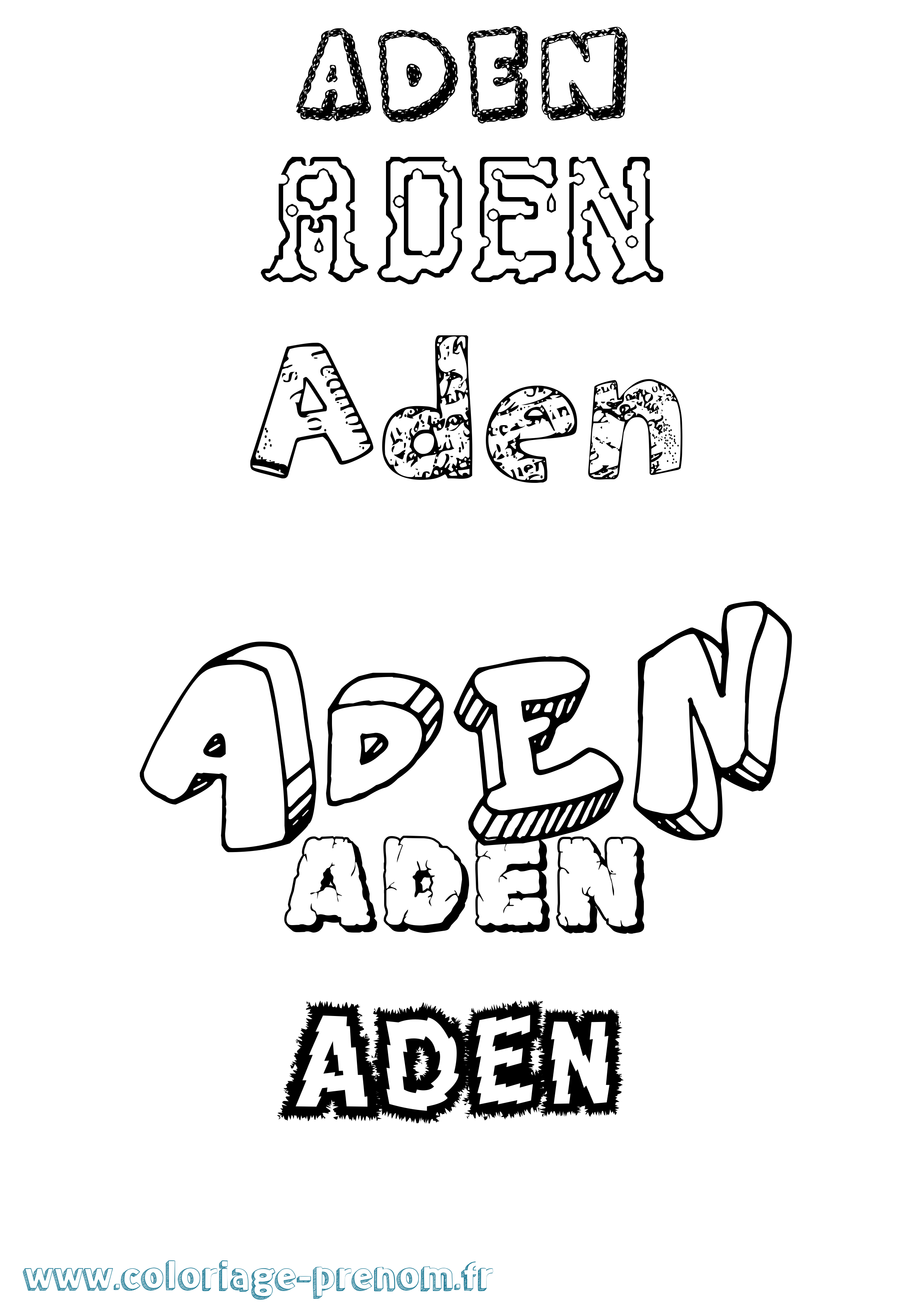 Coloriage Aden Coloriage prénom Aden