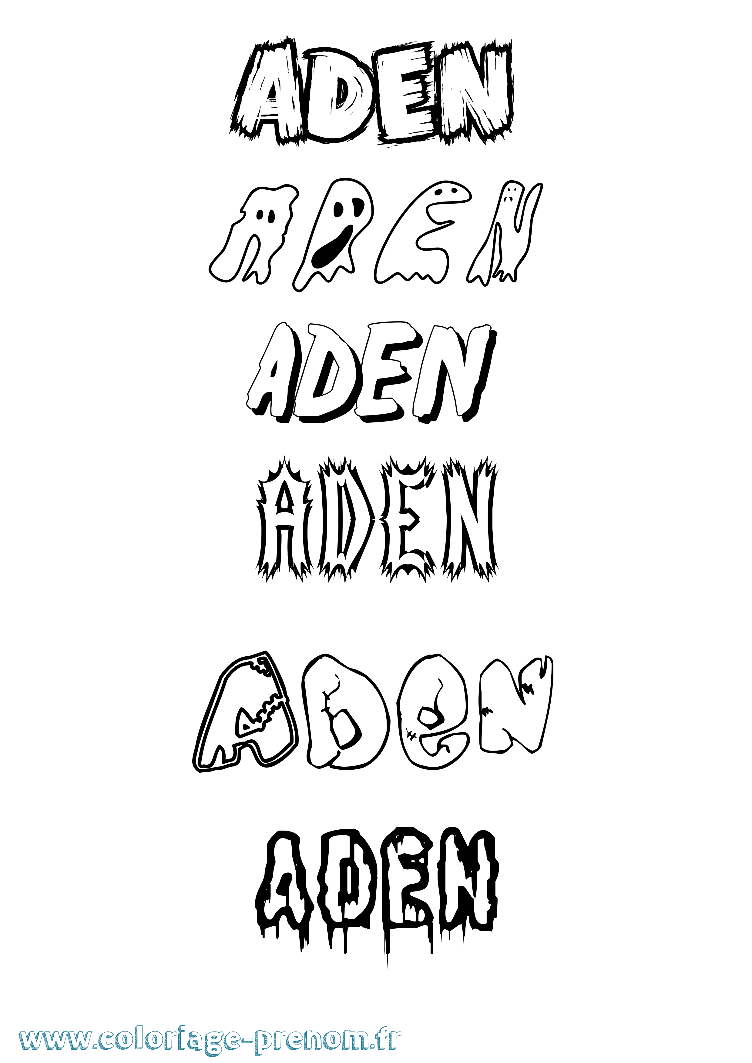 Coloriage prénom Aden Frisson