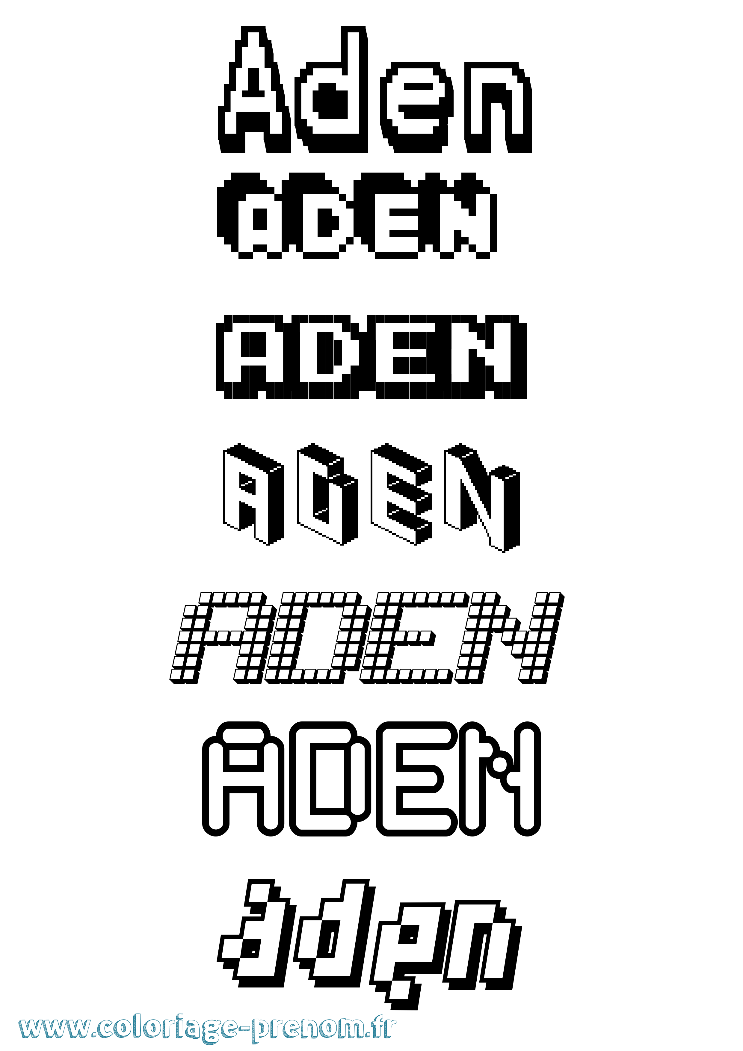 Coloriage Aden Coloriage prénom Aden
