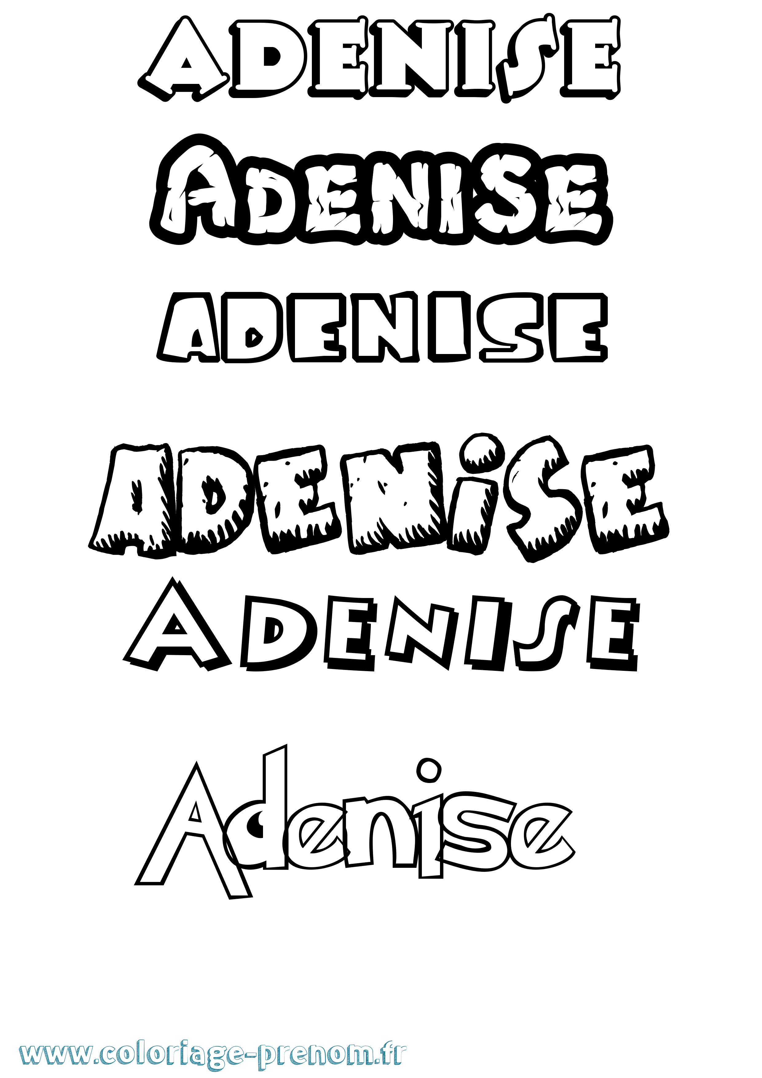 Coloriage prénom Adenise Dessin Animé