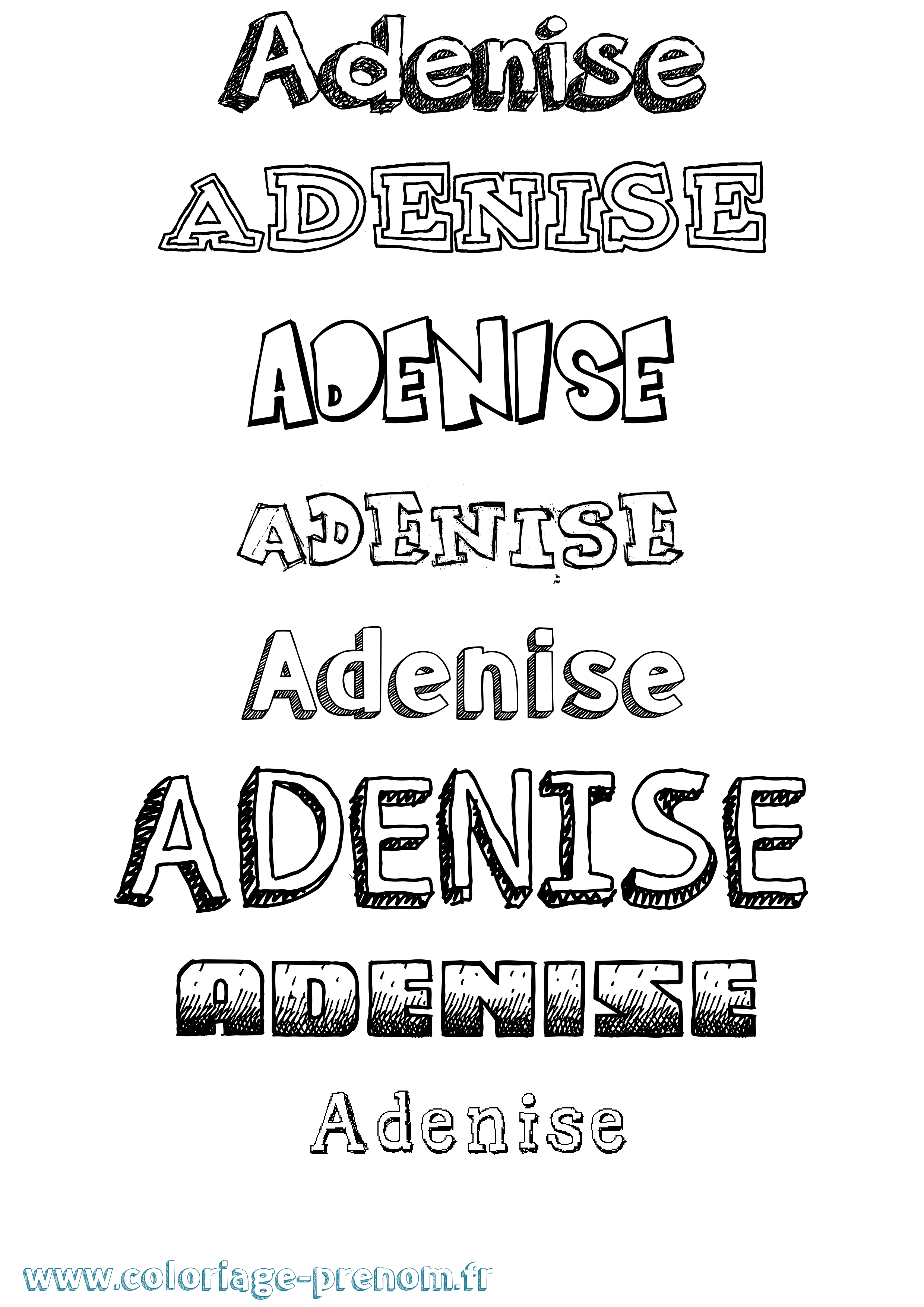 Coloriage prénom Adenise Dessiné