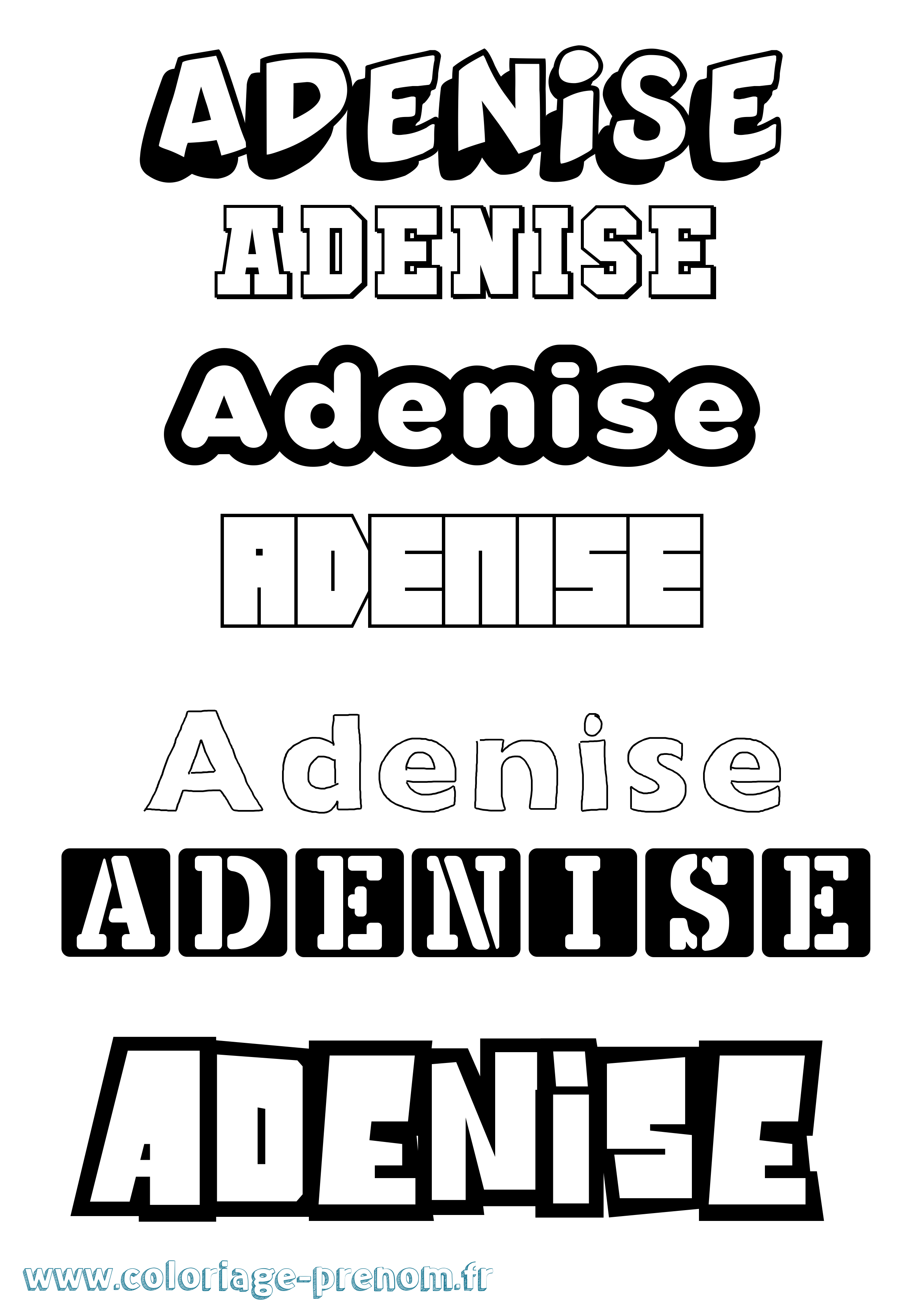 Coloriage prénom Adenise Simple