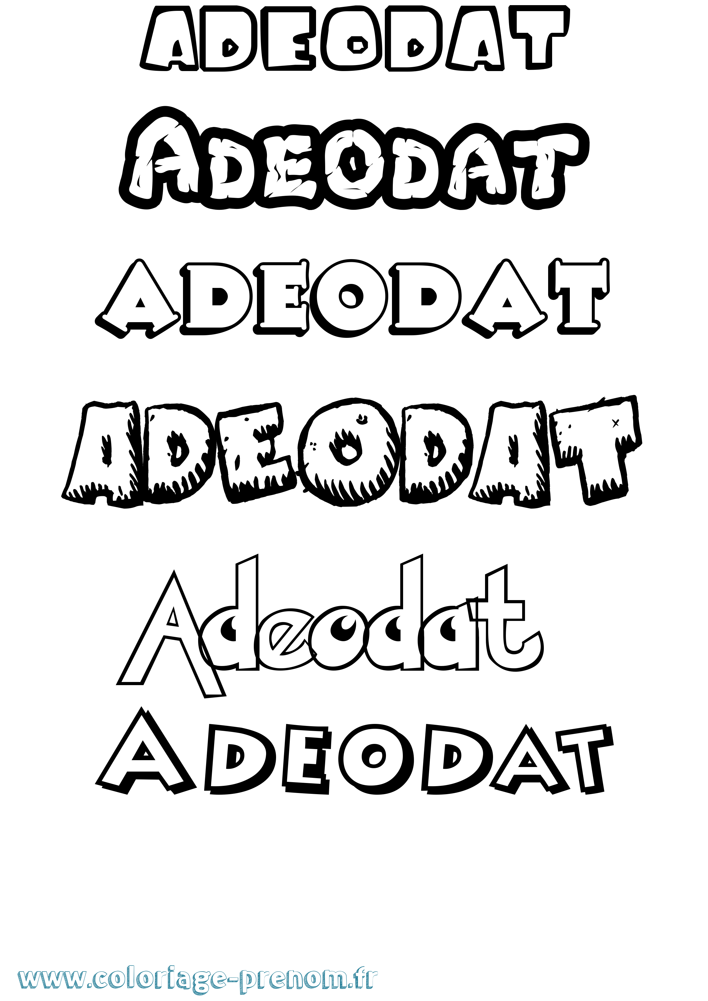 Coloriage Adeodat Dessin Animé Coloriage prénom Adeodat Dessin Animé