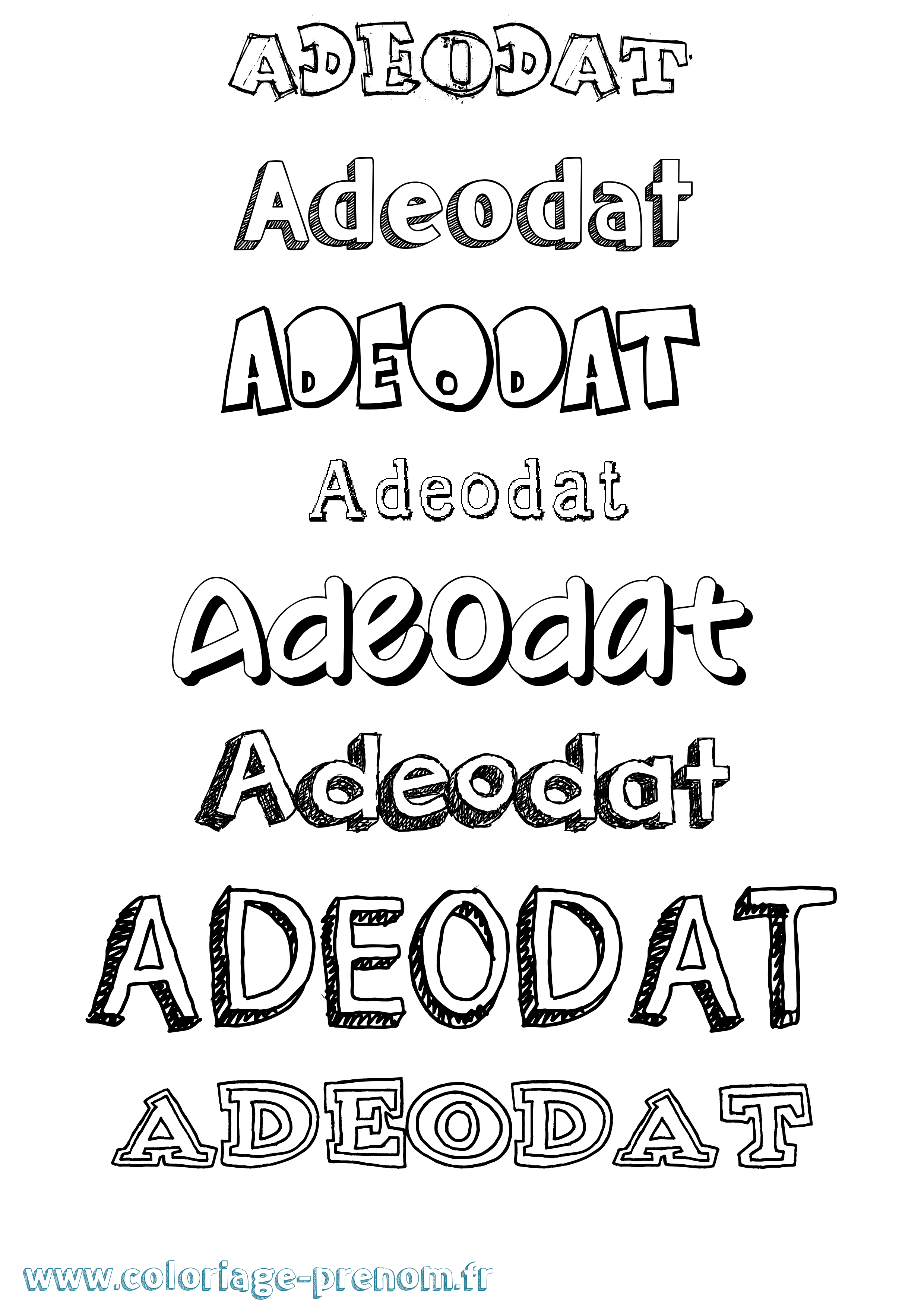Coloriage prénom Adeodat Dessiné