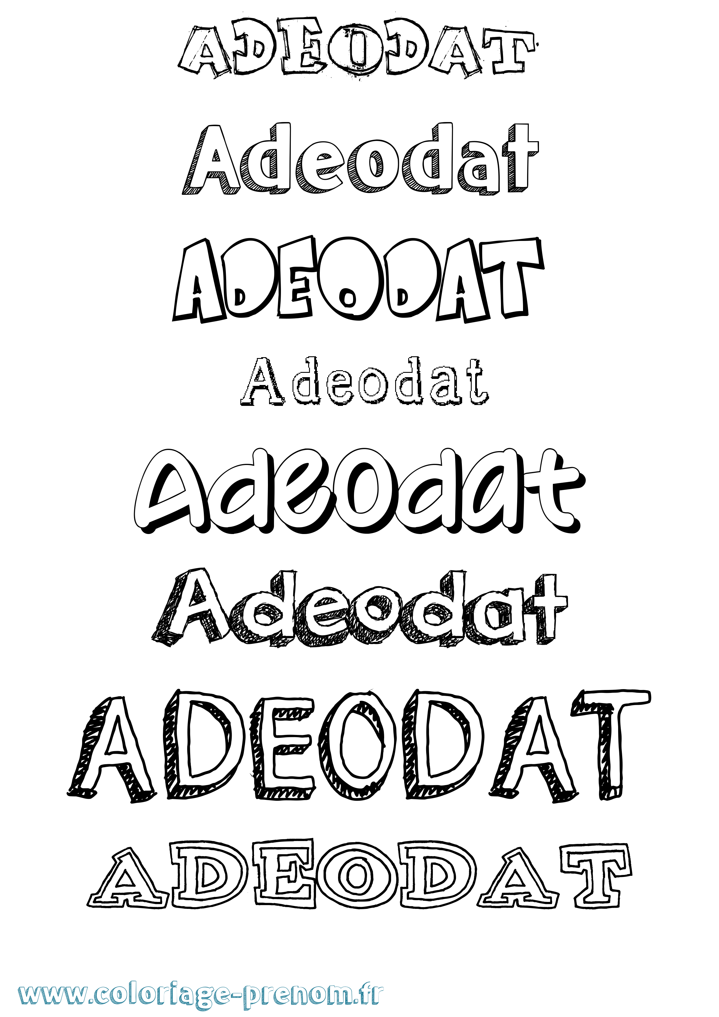 Coloriage Adeodat Dessiné Coloriage prénom Adeodat Dessiné