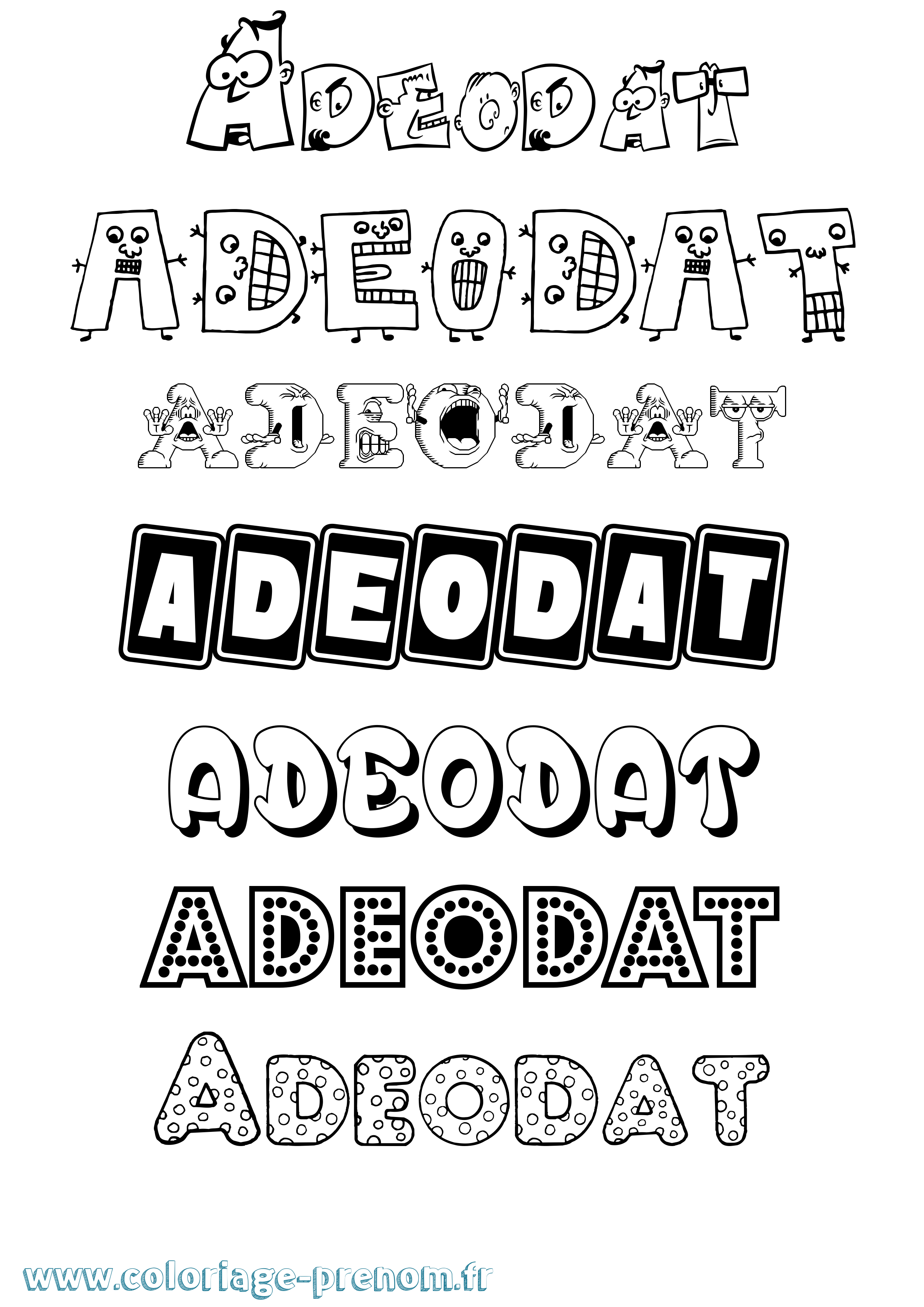 Coloriage Adeodat Fun Coloriage prénom Adeodat Fun