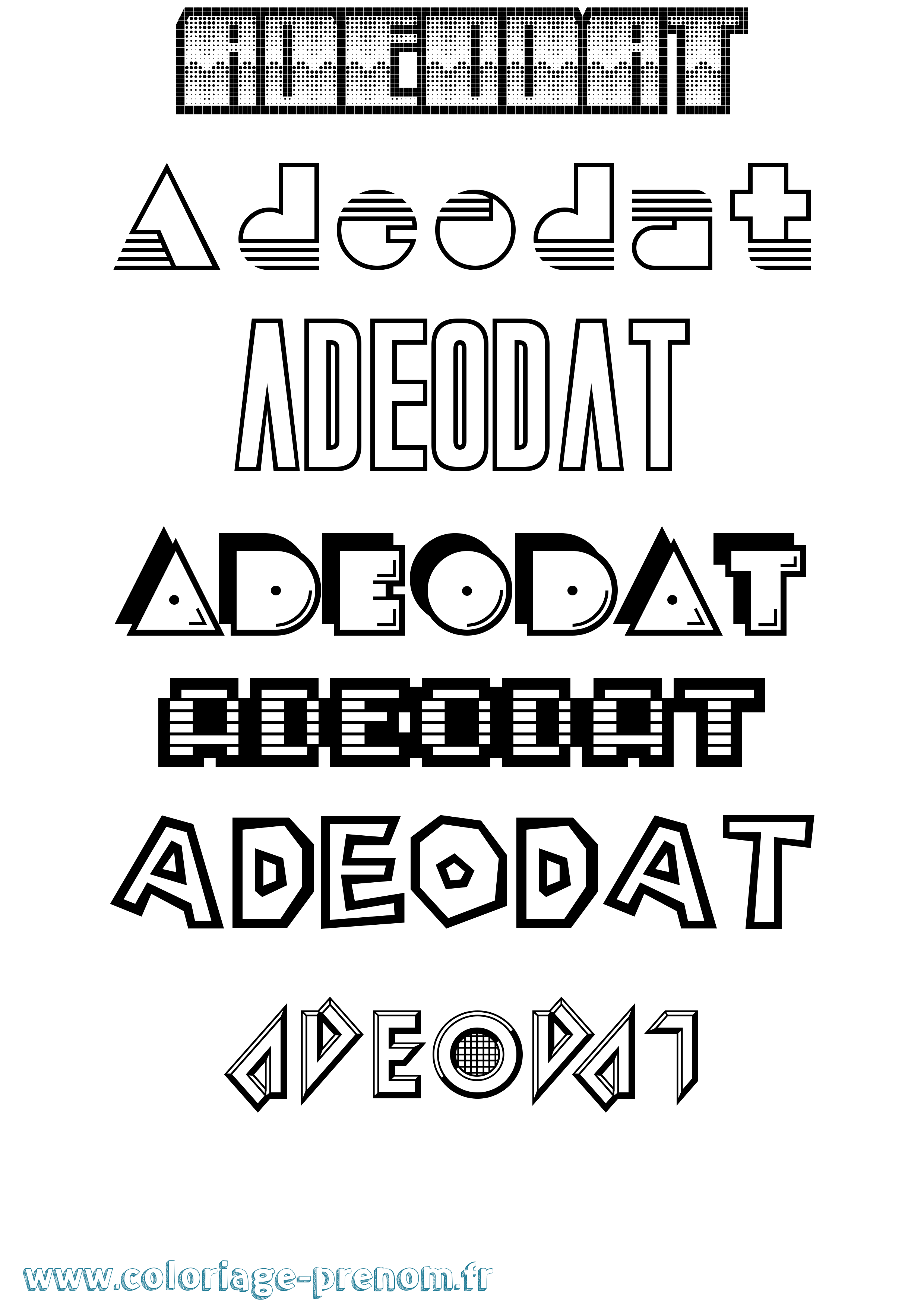 Coloriage Adeodat Jeux Vidéos Coloriage prénom Adeodat Jeux Vidéos