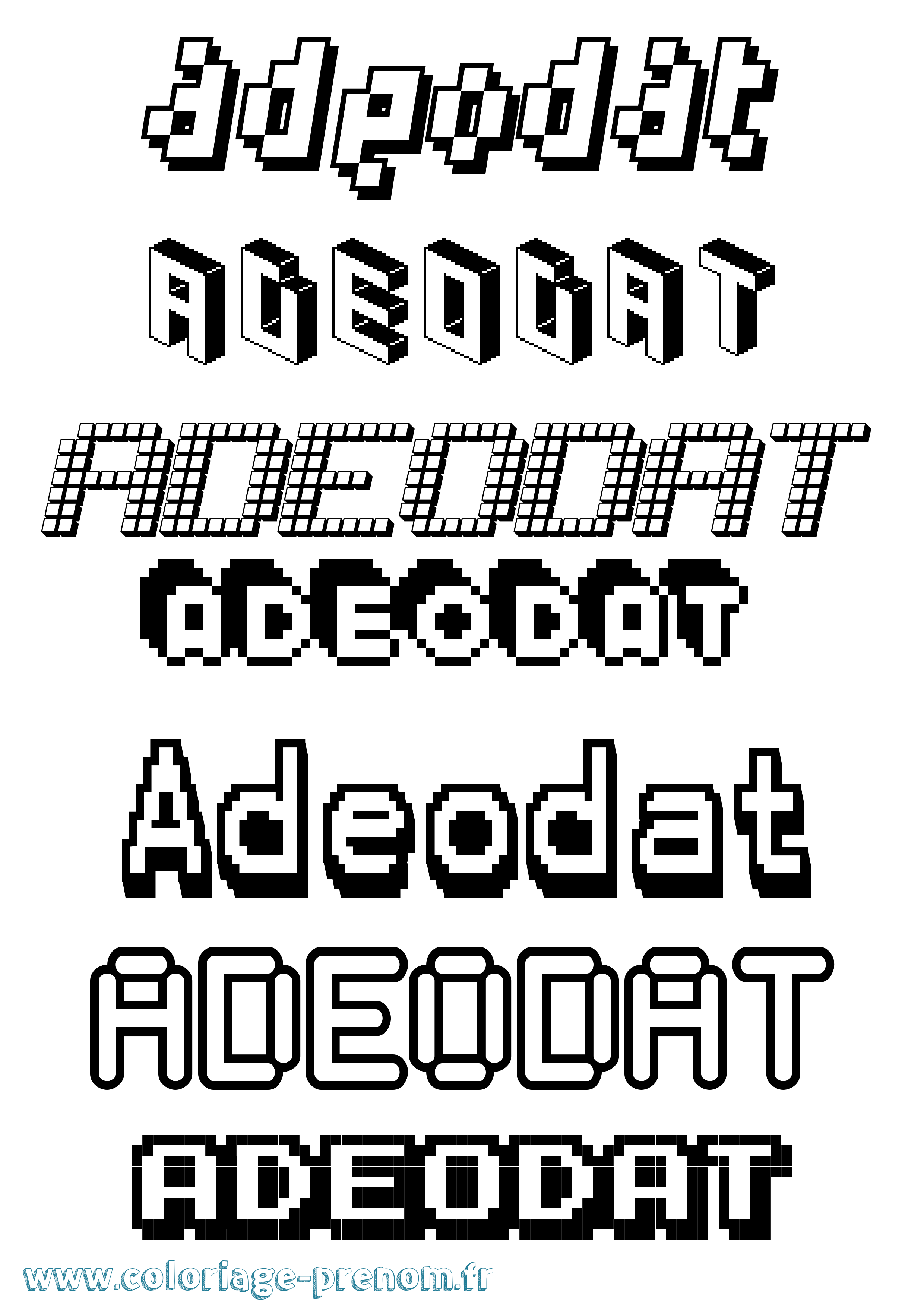 Coloriage Adeodat Pixel Coloriage prénom Adeodat Pixel