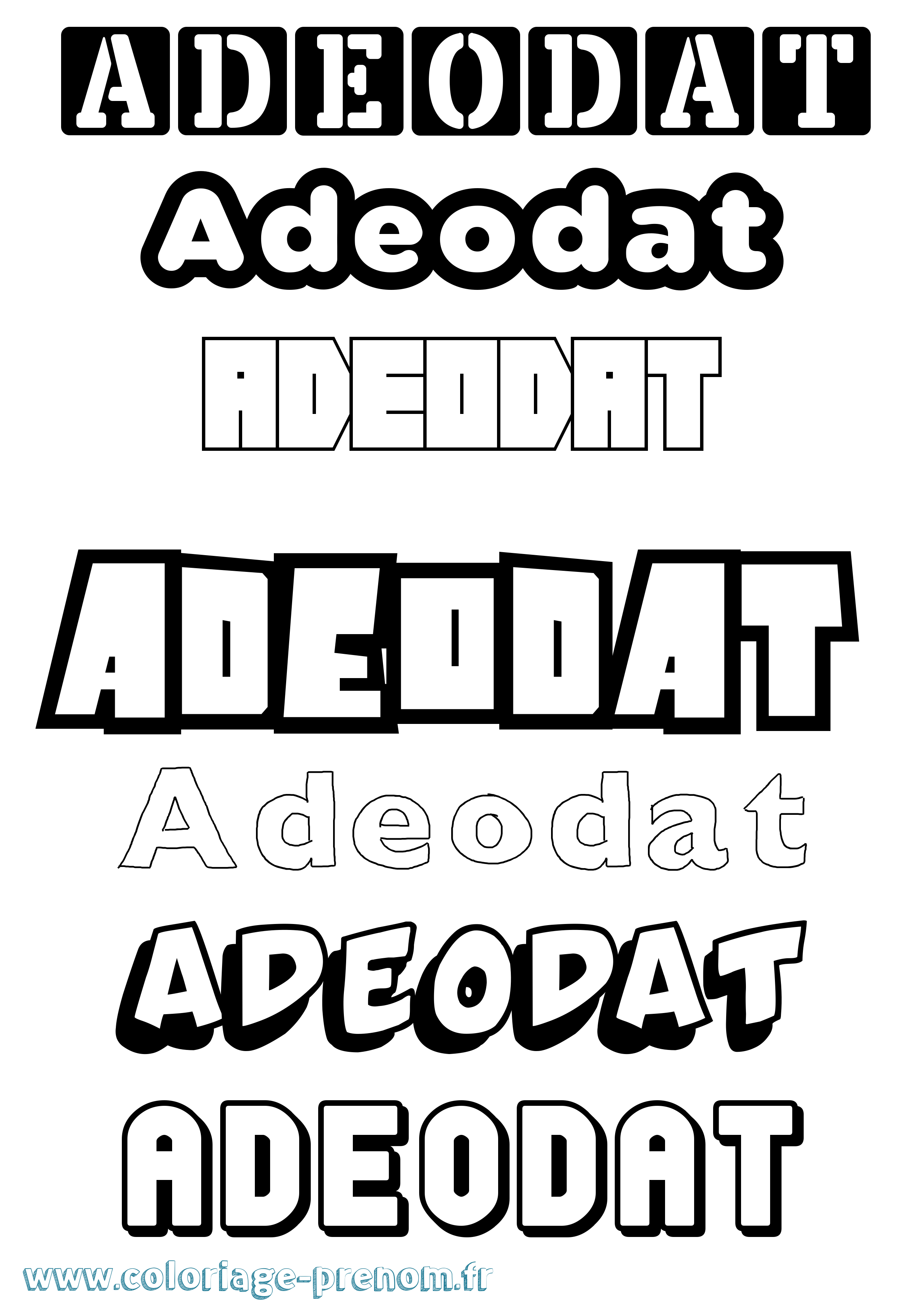Coloriage prénom Adeodat Simple