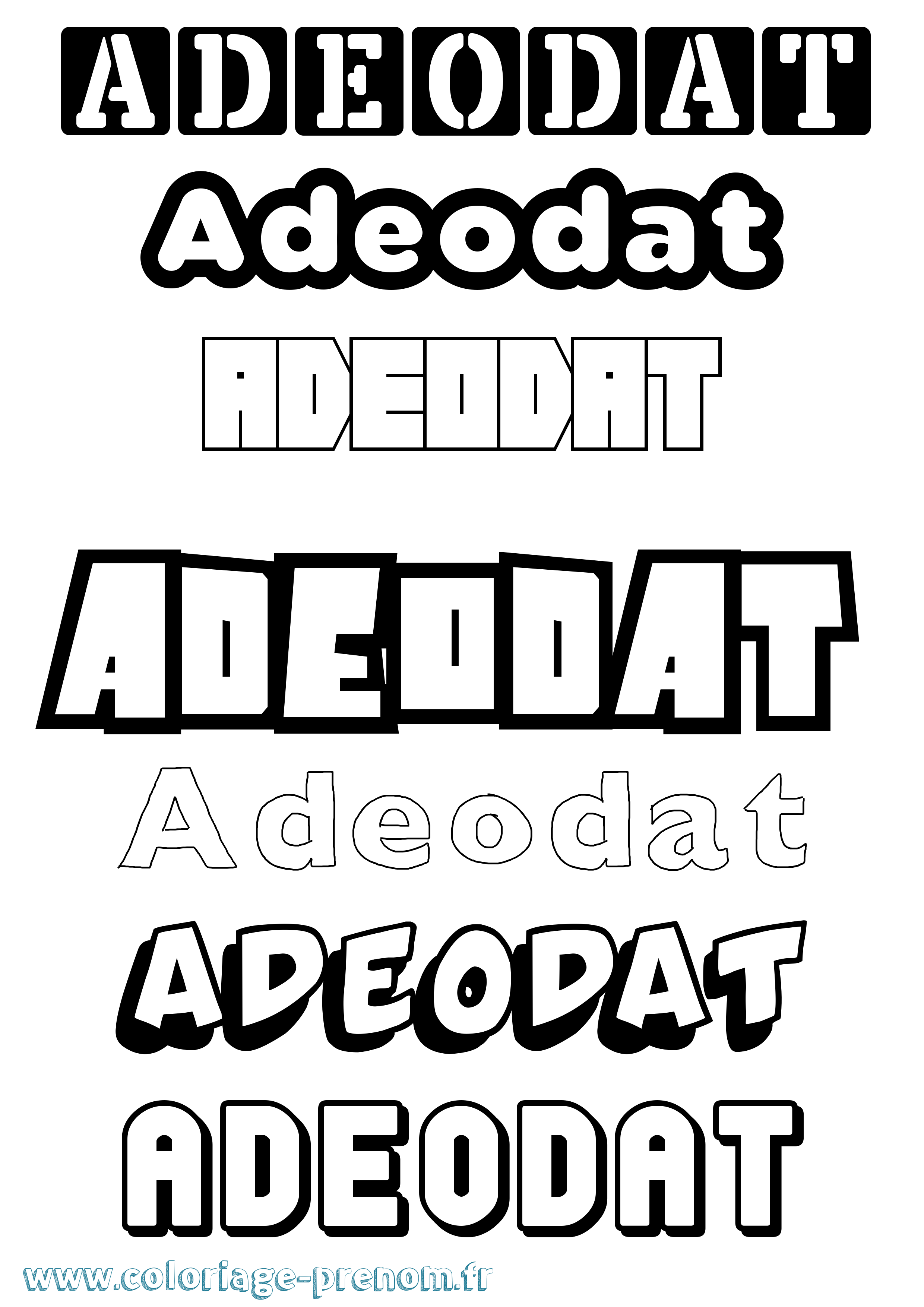 Coloriage Adeodat Simple Coloriage prénom Adeodat Simple