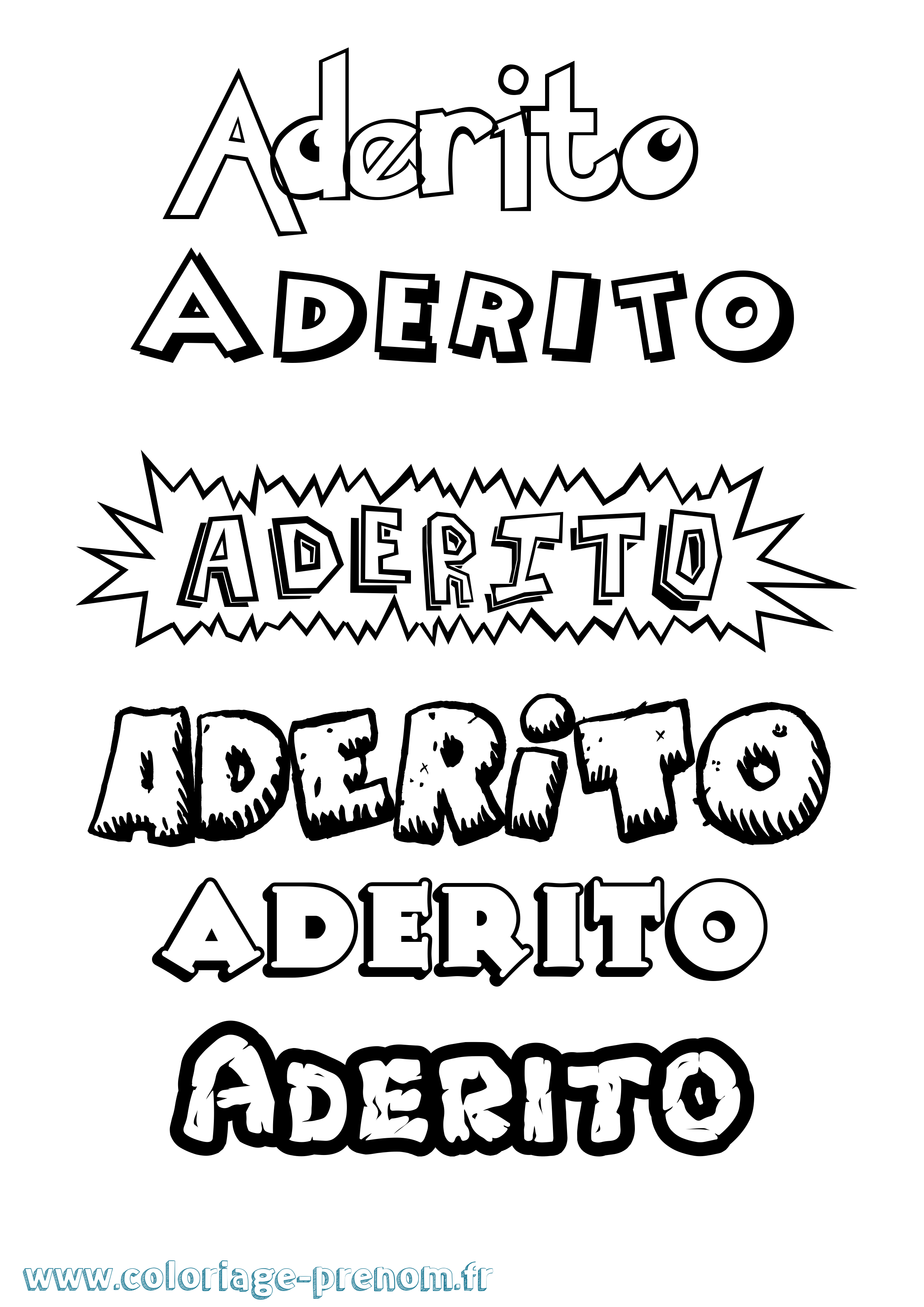 Coloriage prénom Aderito Dessin Animé