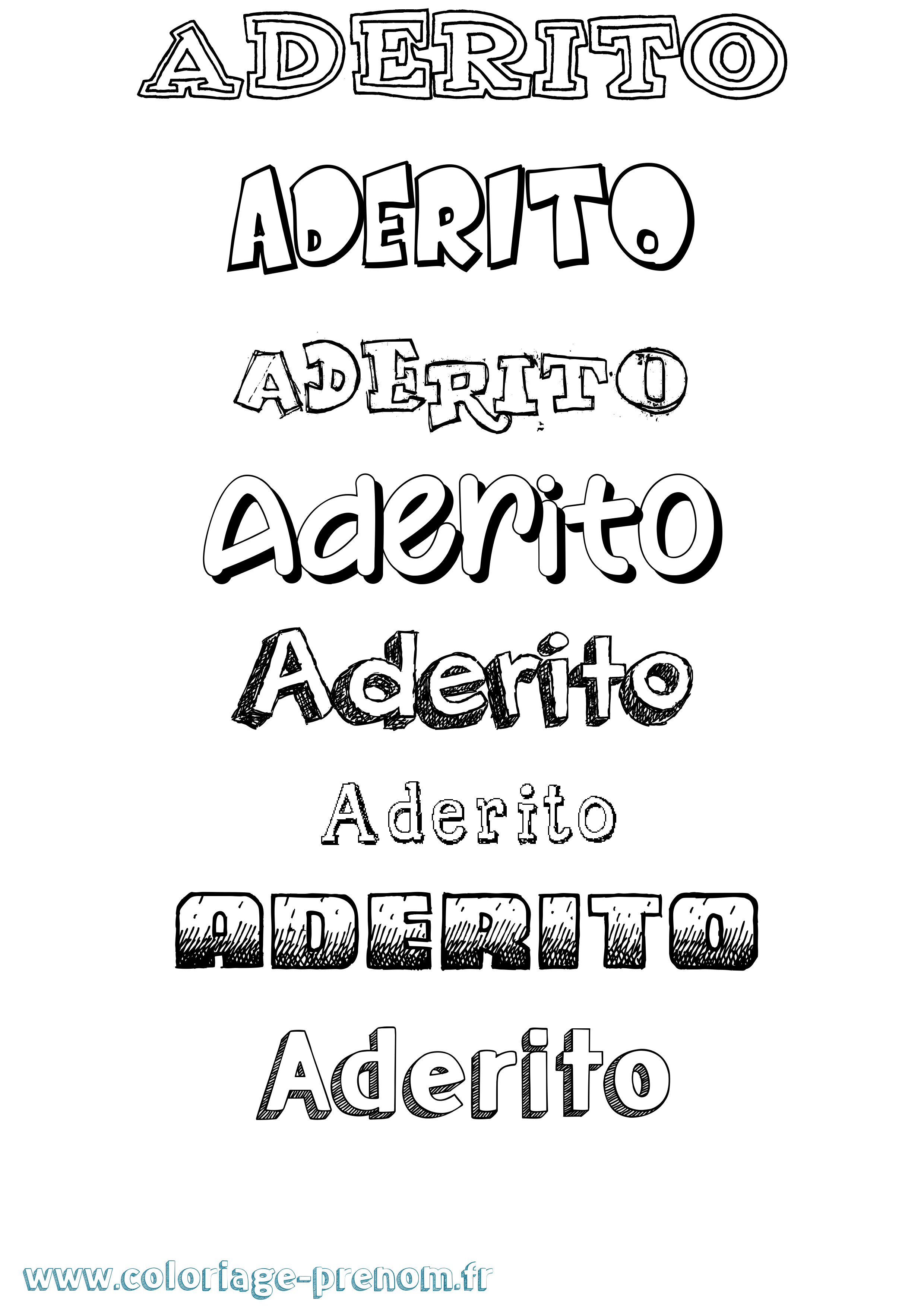 Coloriage prénom Aderito Dessiné