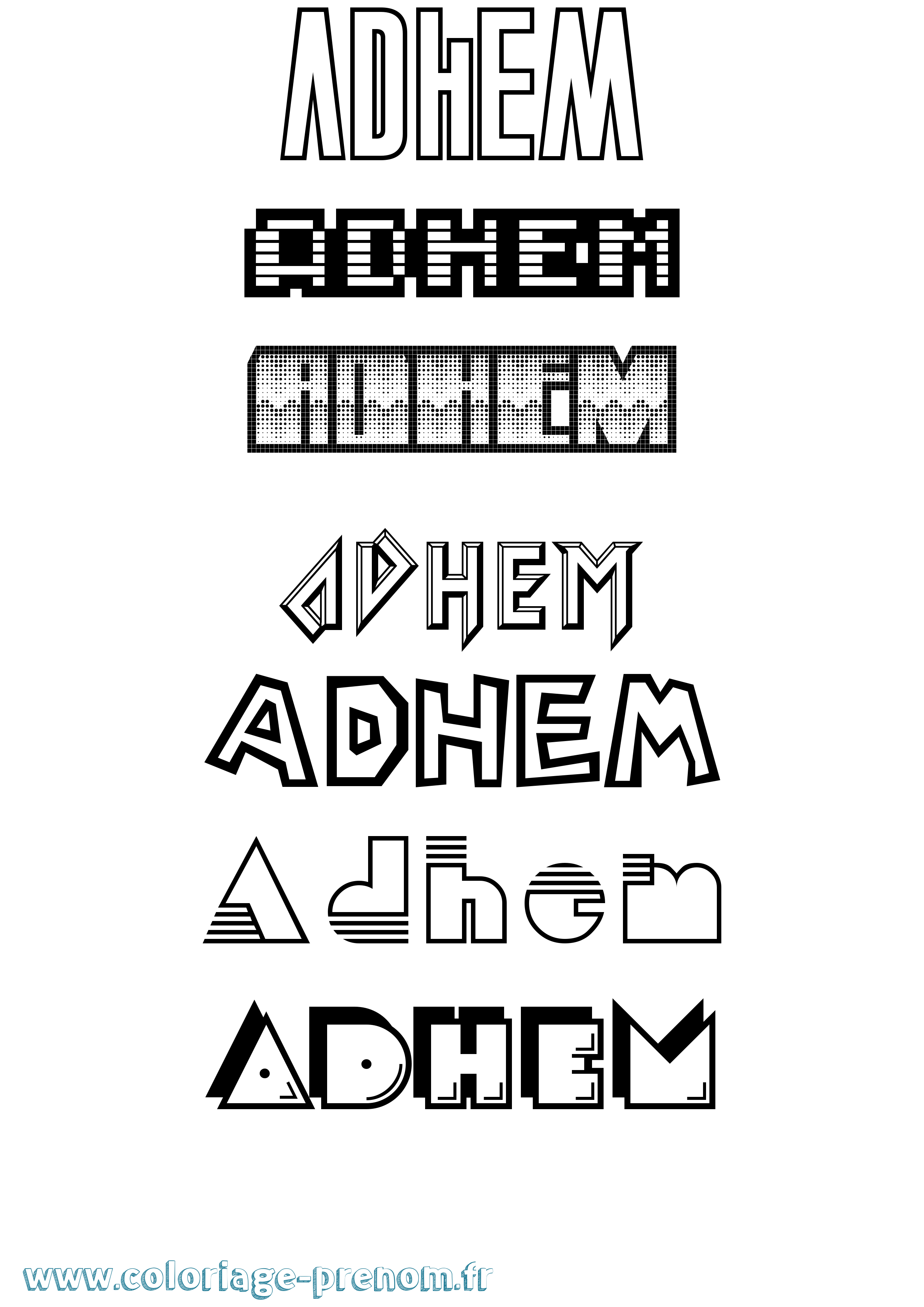 Coloriage Adhem Jeux Vidéos Coloriage prénom Adhem Jeux Vidéos
