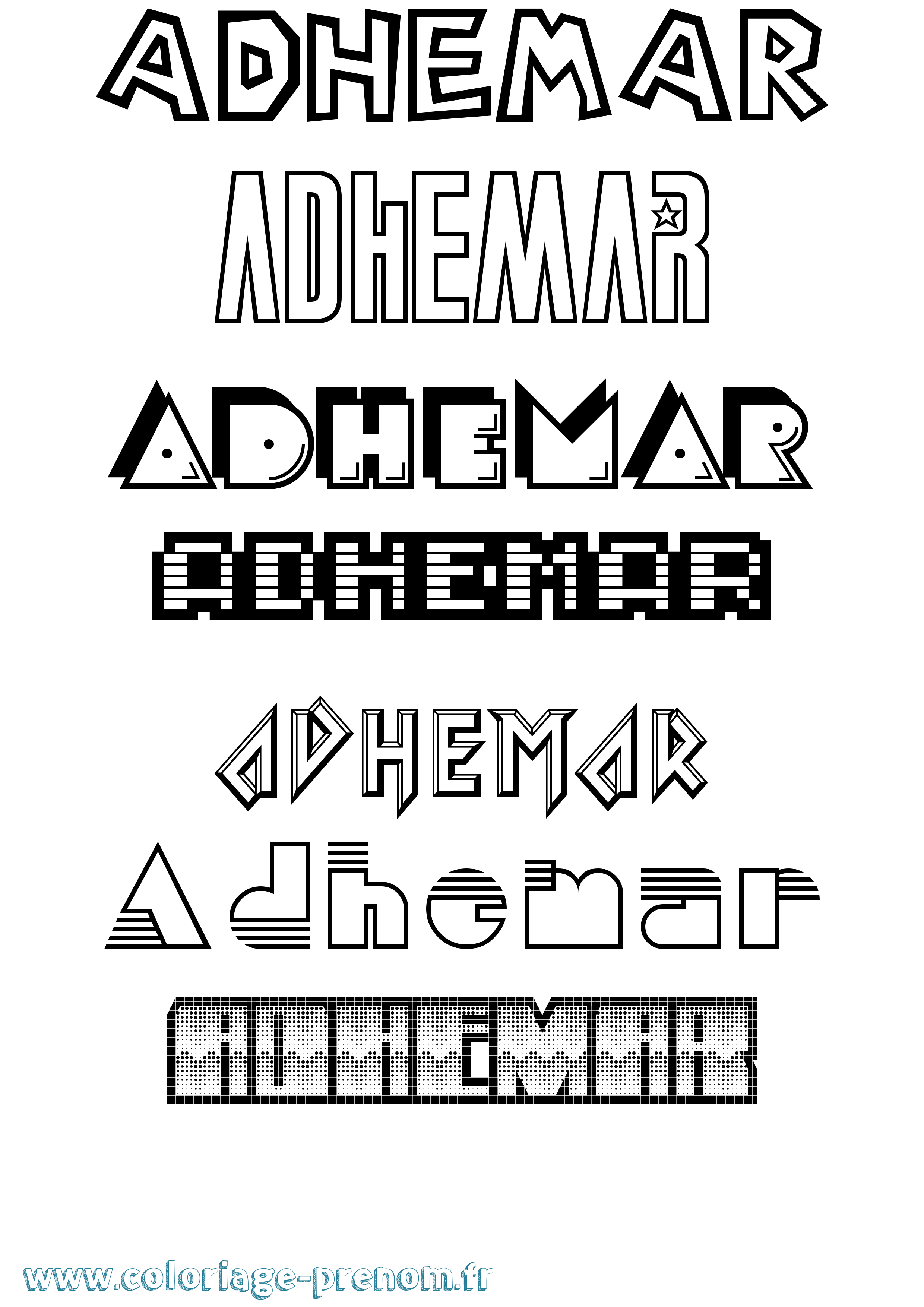 Coloriage prénom Adhemar Jeux Vidéos