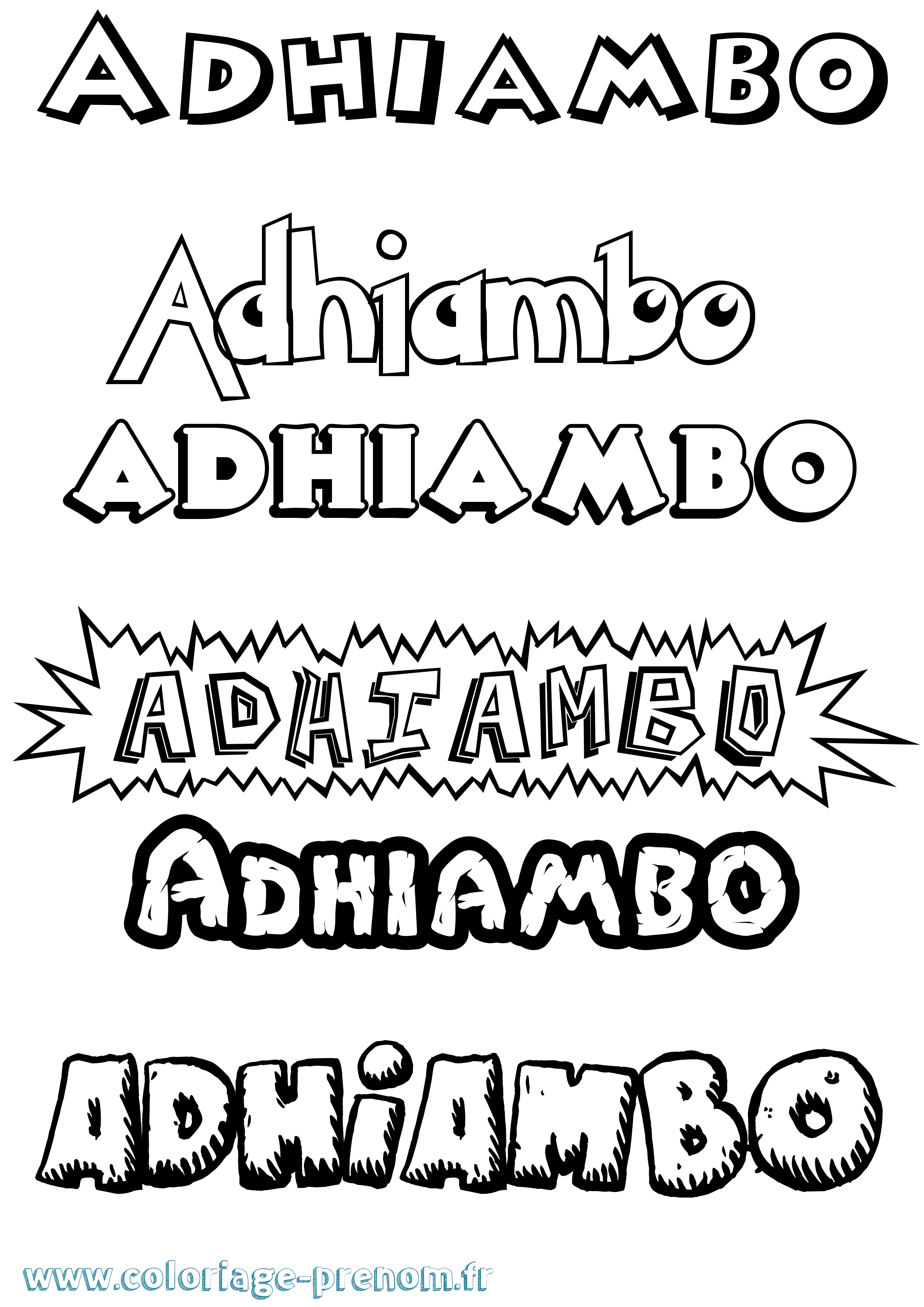 Coloriage prénom Adhiambo Dessin Animé