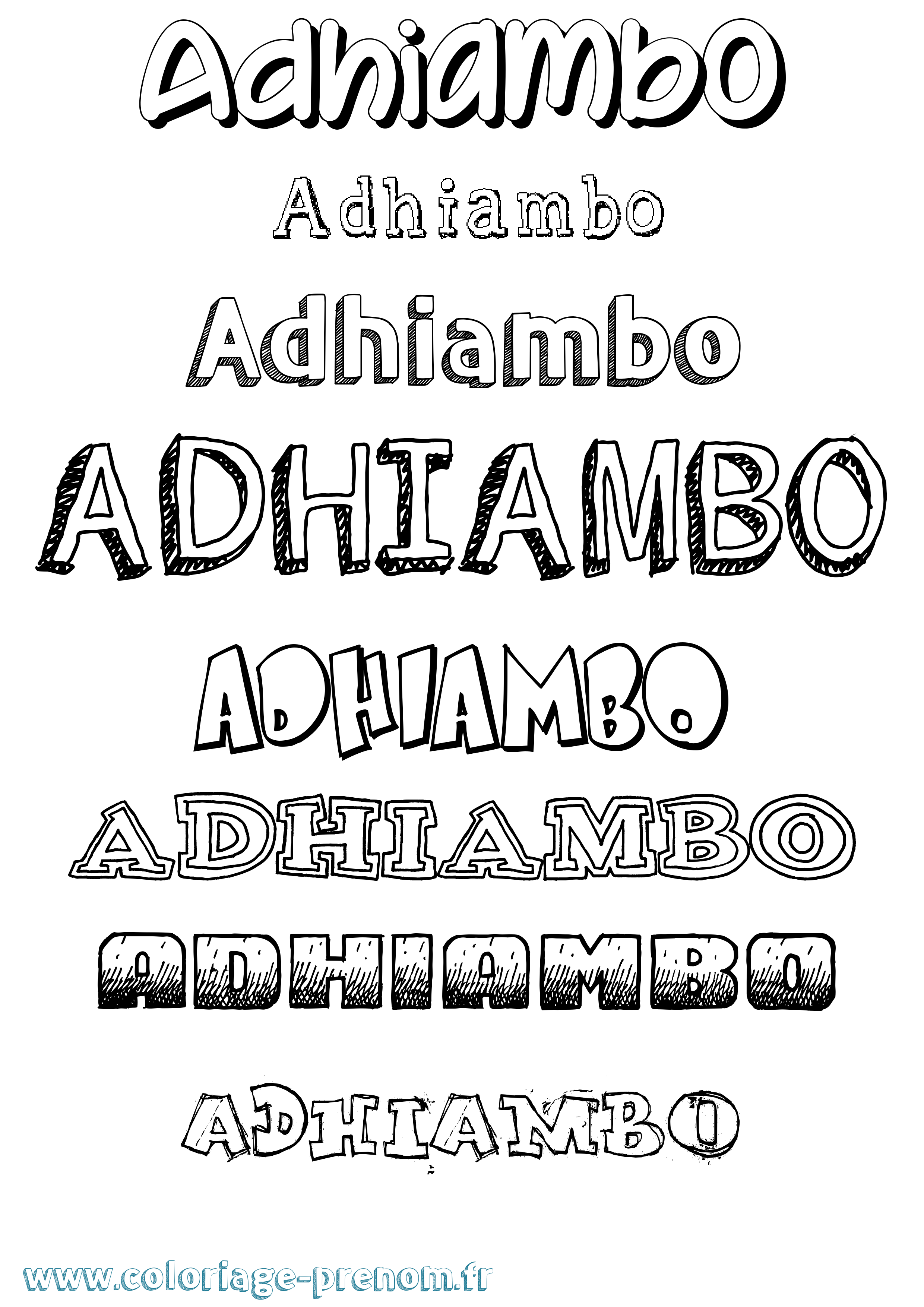 Coloriage prénom Adhiambo Dessiné